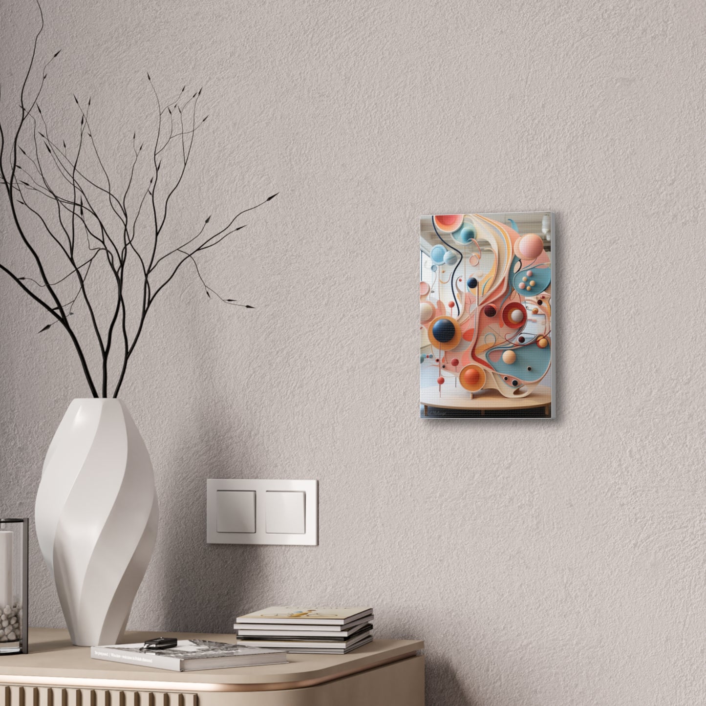 Harmony in Cyan and Peach- Graphic Print