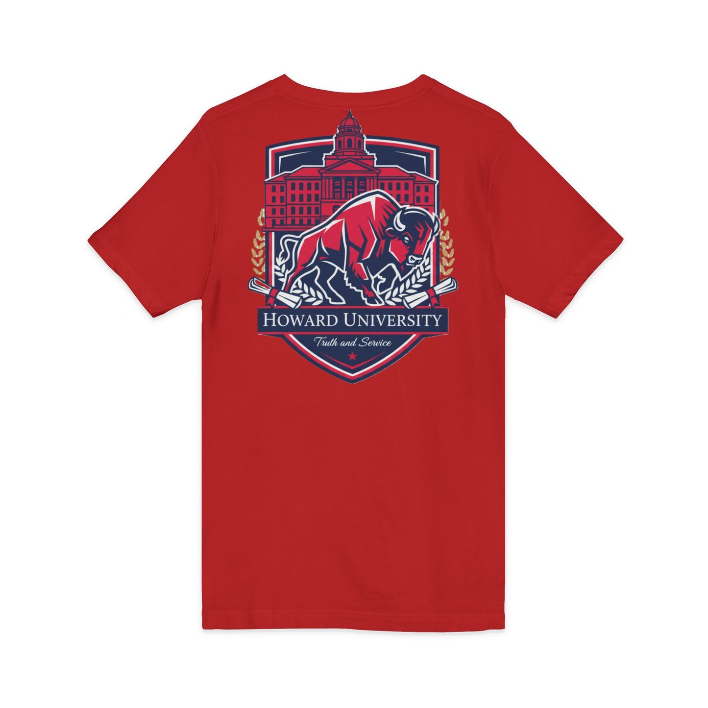 Howard University/ Truth and Service Unisex V-Neck T-Shirt 5