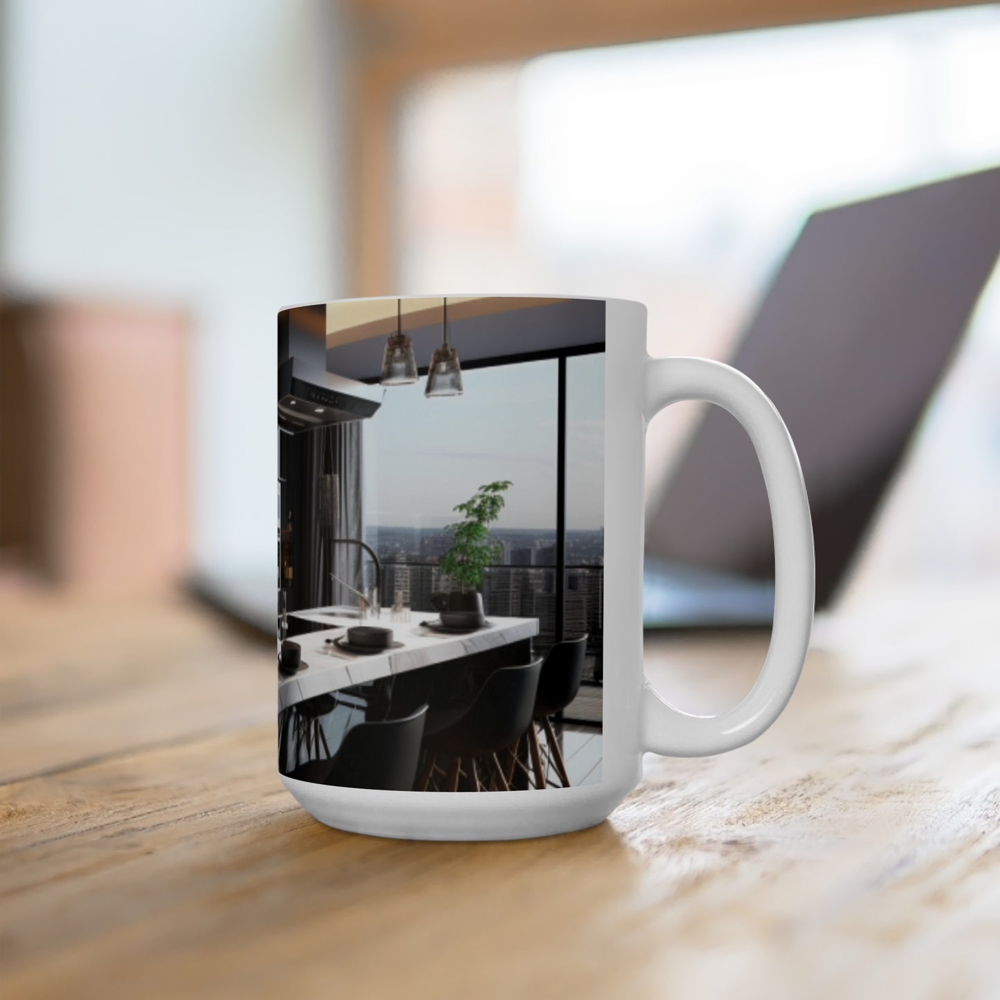 Elegant Kitchen Themed Ceramic Mug 15oz