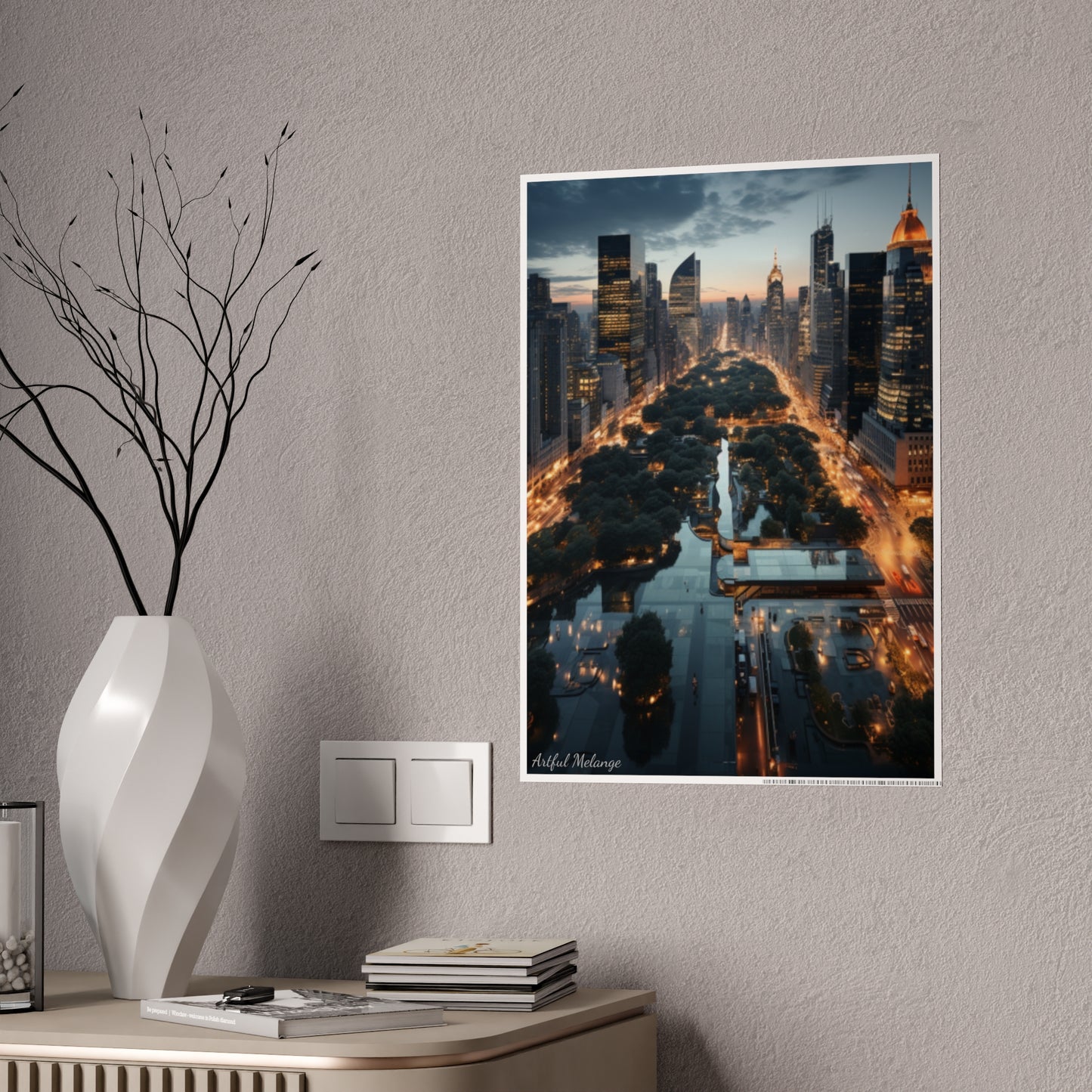 Skyline Vista: Hyper-Realistic 3D Cityscape Posters