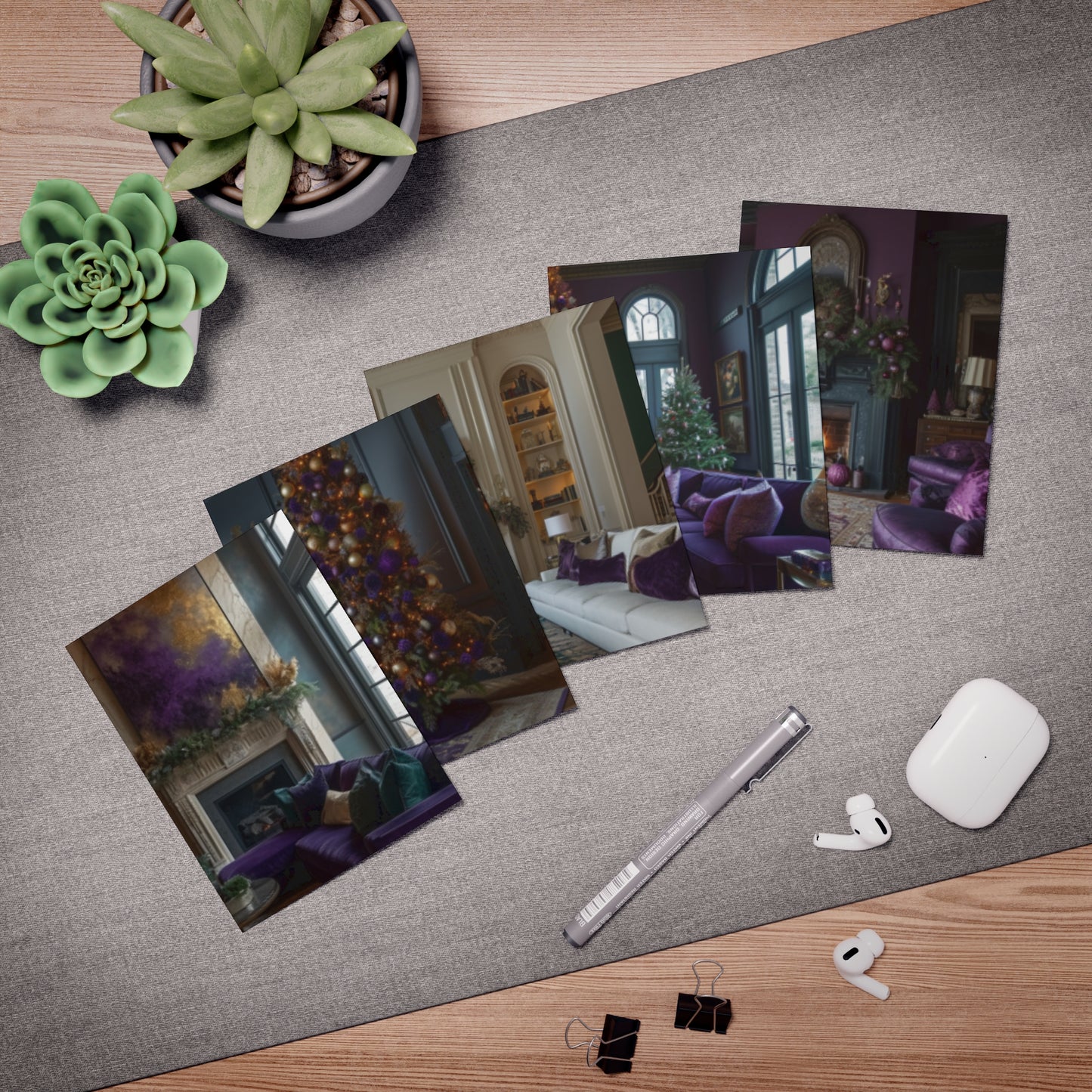 Big Easy Festivity Mardi Gras Note Card Set (5-Pack)