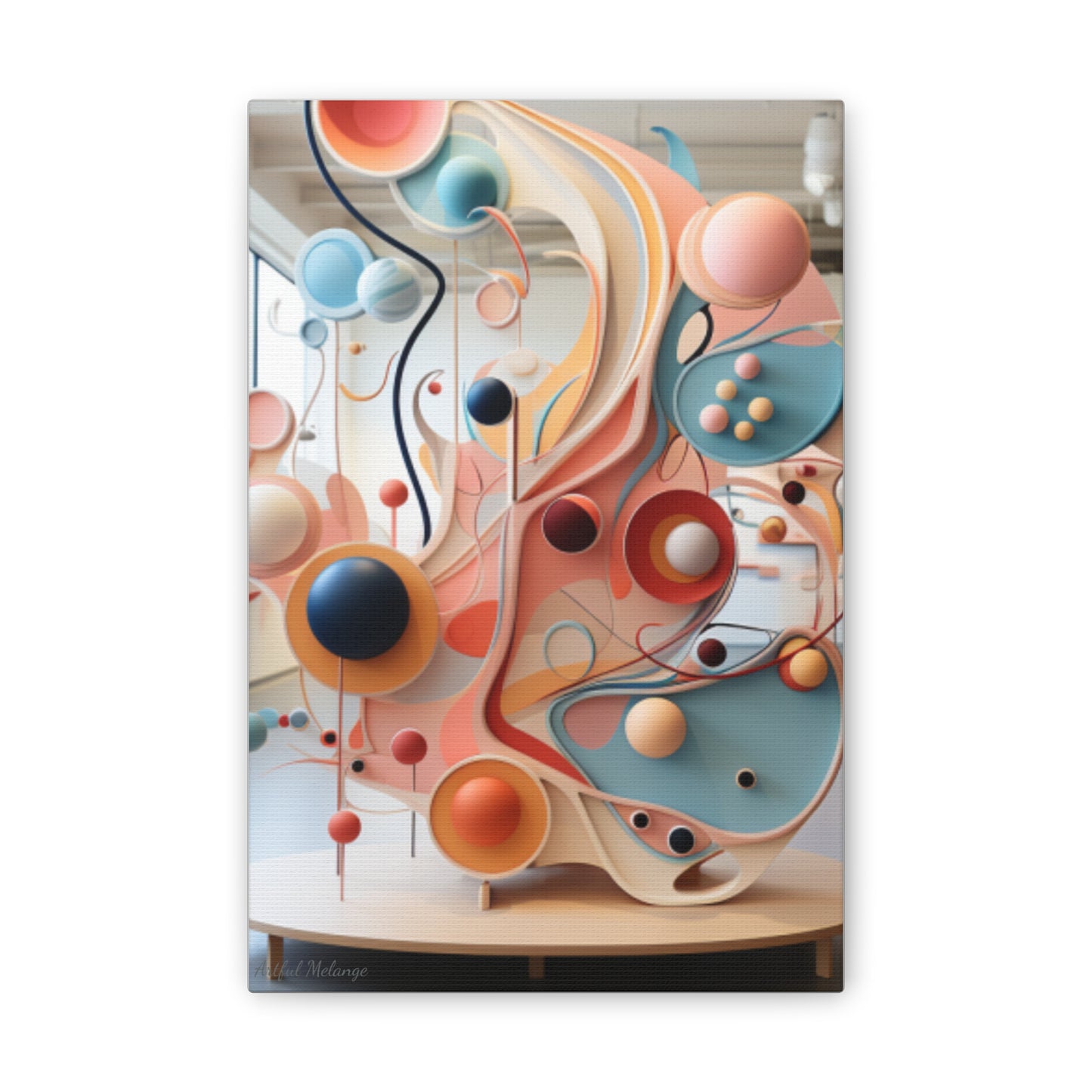 Harmony in Cyan and Peach- Graphic Print