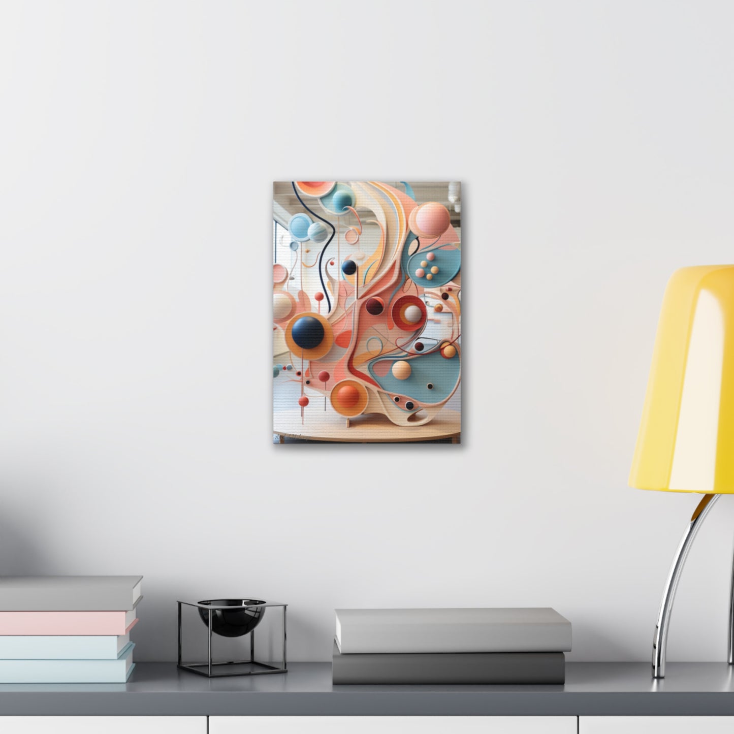 Harmony in Cyan and Peach- Graphic Print