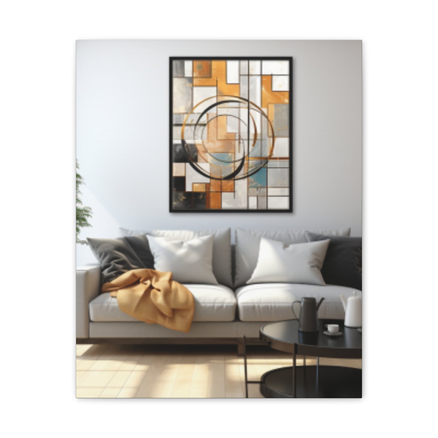 Gold and Black Elegance: A Symphony of Sophistication Canvas Print