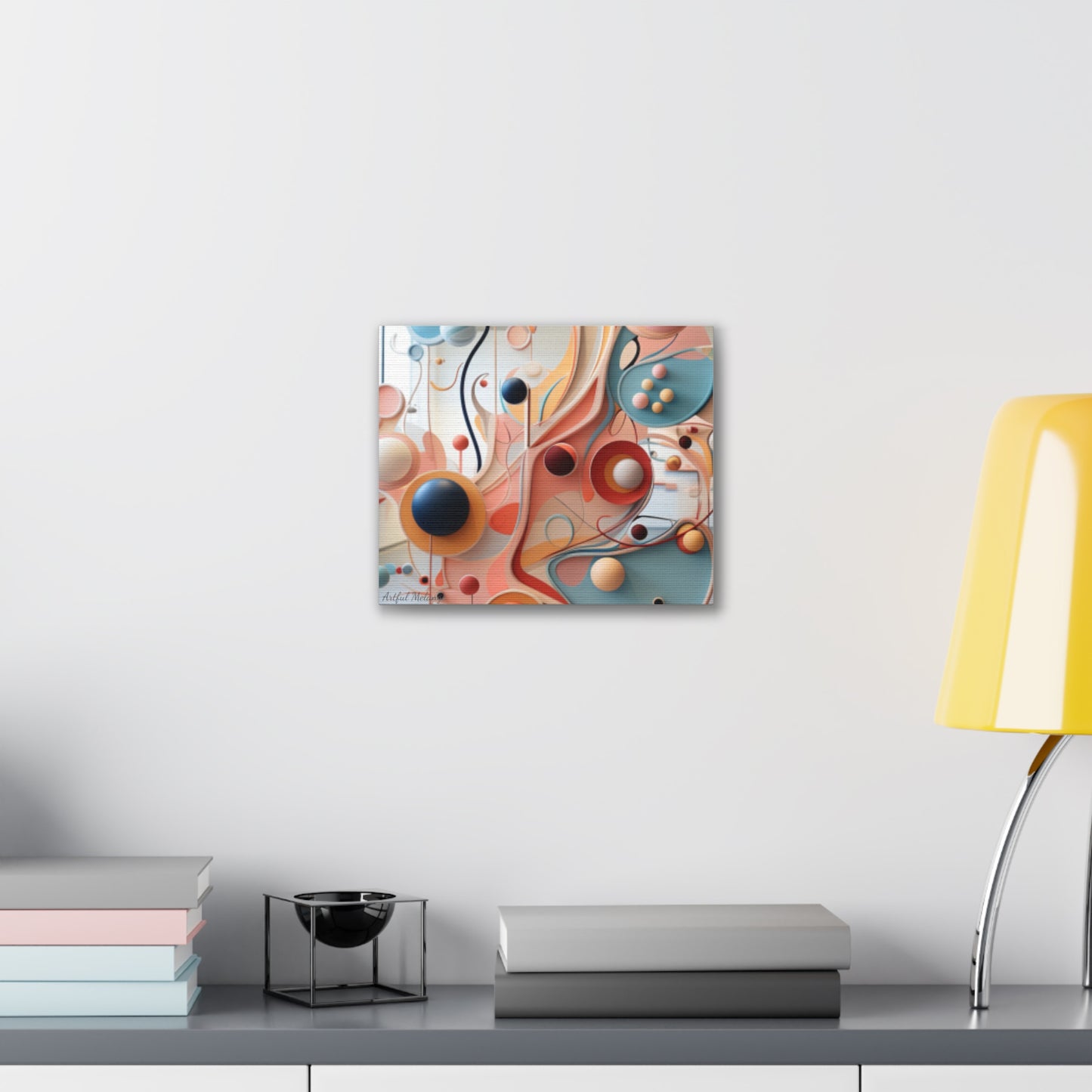 Harmony in Cyan and Peach- Graphic Print