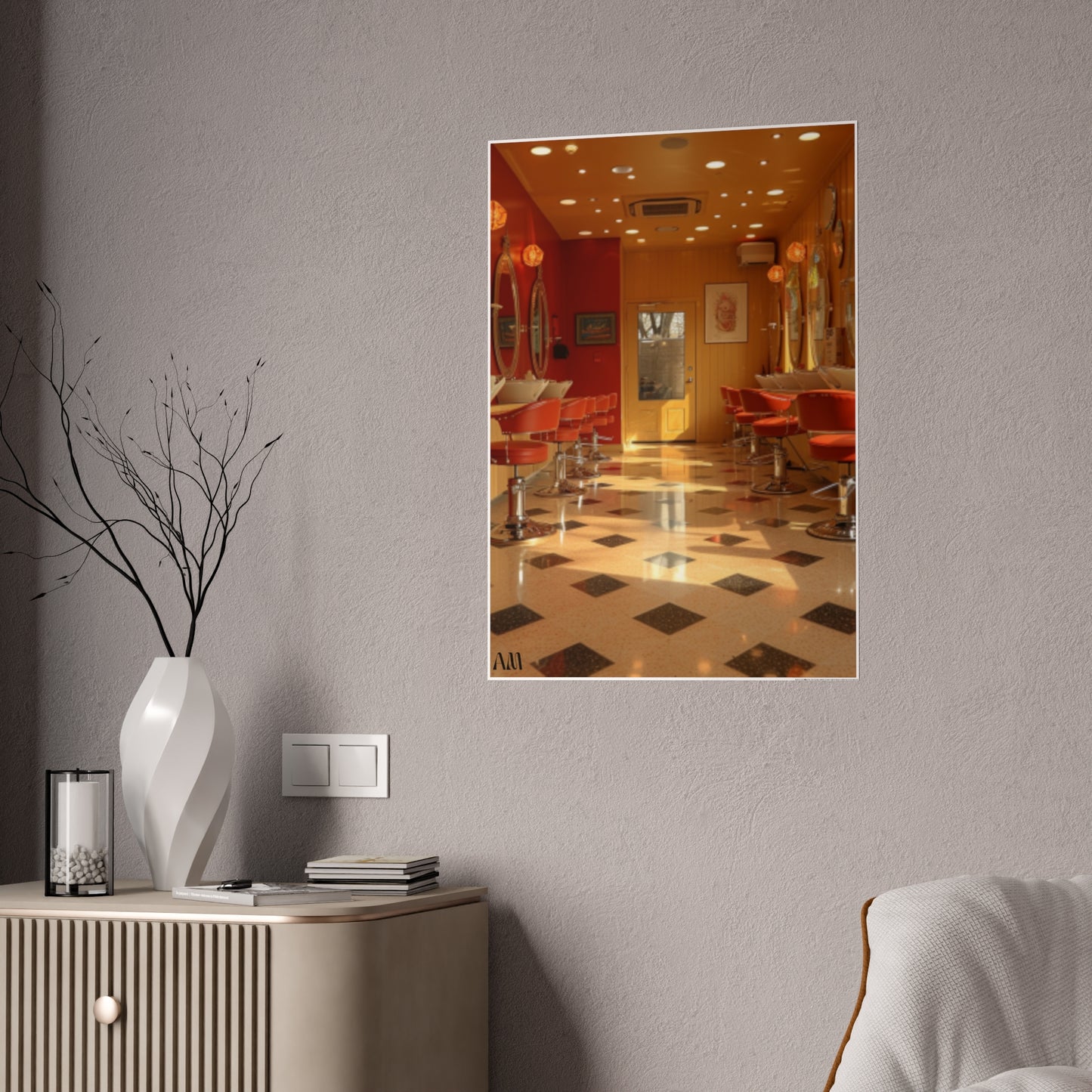 Black Hair Salon Interiors: Poster Prints Celebrating Style