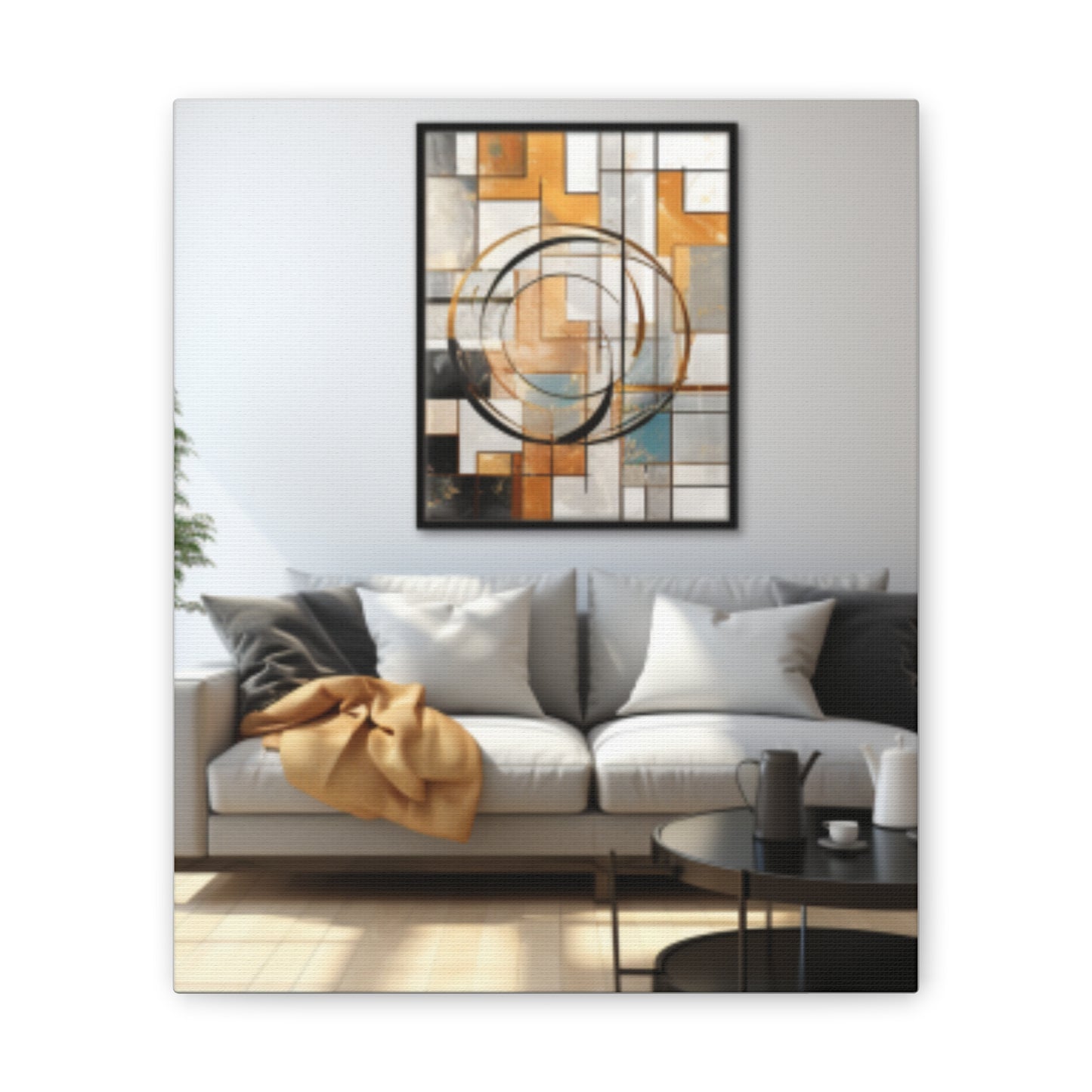 Gold and Black Elegance: A Symphony of Sophistication Canvas Print