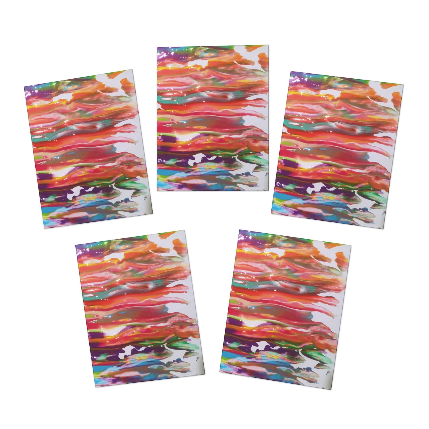 Elegance in Ink: Abstract Art Note Card Set(5-Pack)