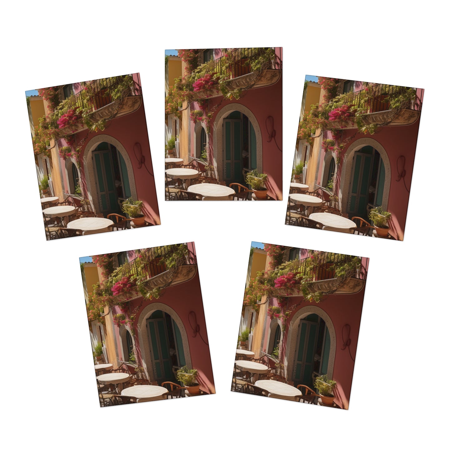 Italian Hillside Scene Design Note Cards (5-Pack)
