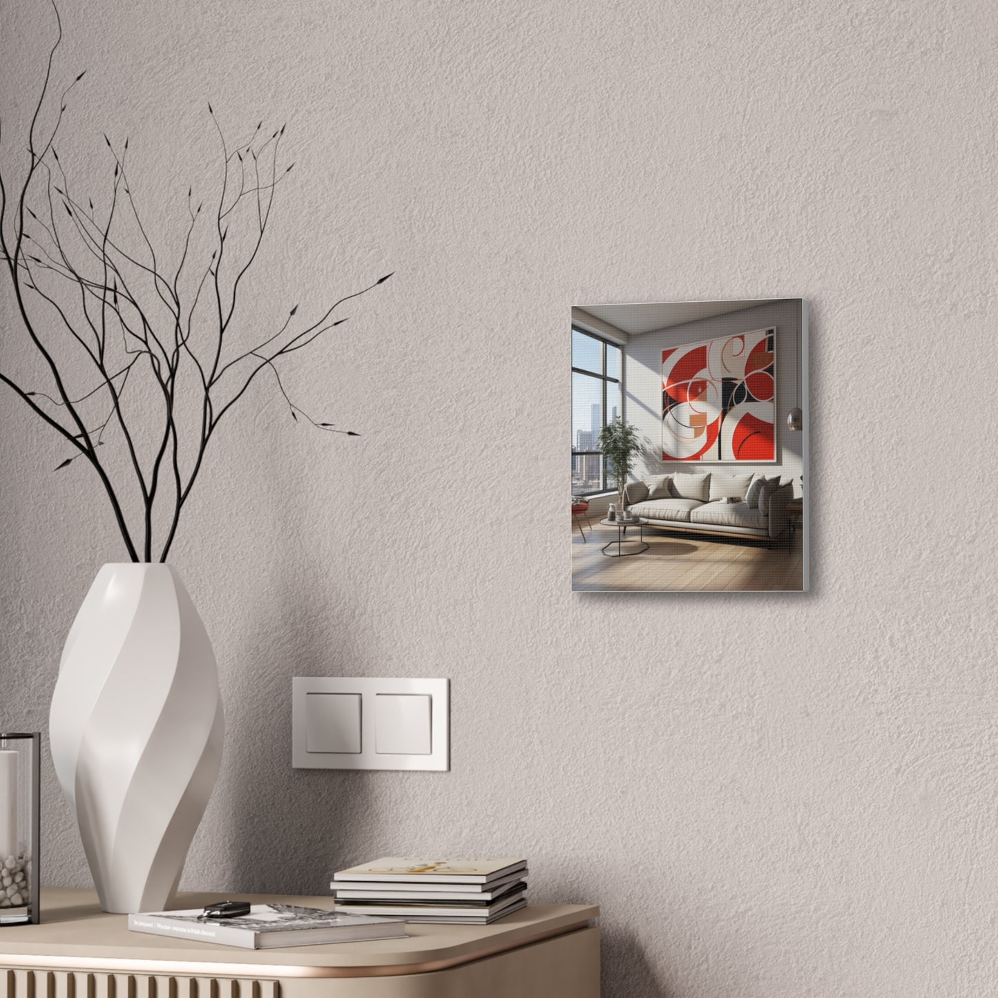 Crimson Elegance: A Symphony of Sophistication Canvas Print
