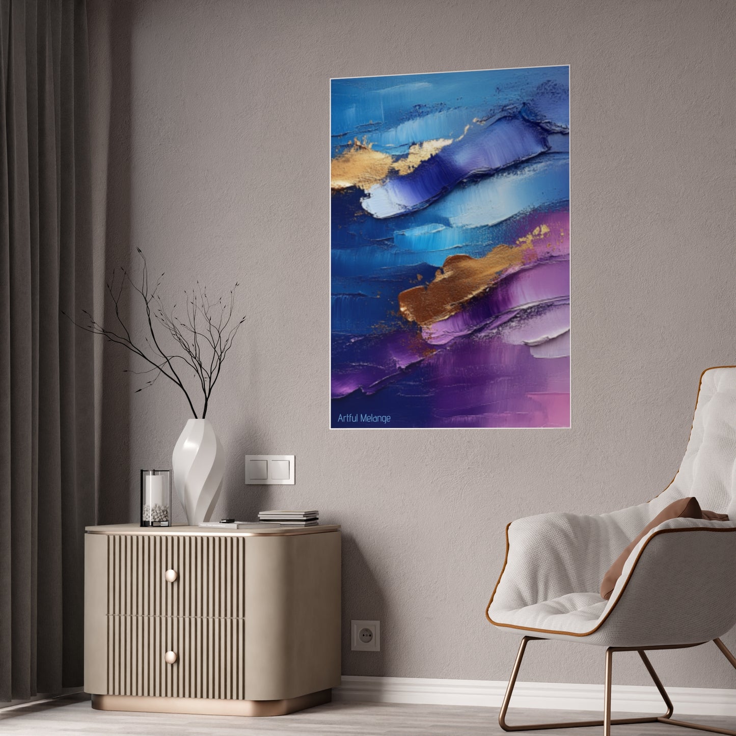 Gleaming Acrylic Abstract Poster: A Spectrum of Colorful Elegance
