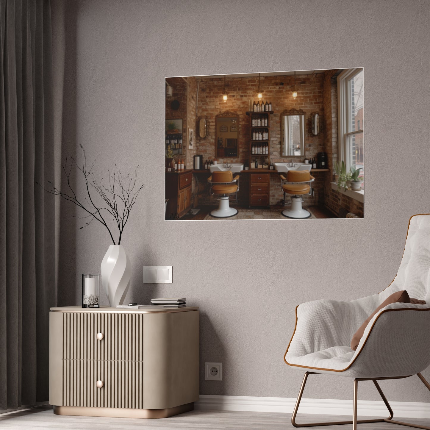 Black Hair Salon Interiors: Poster Prints Celebrating Style