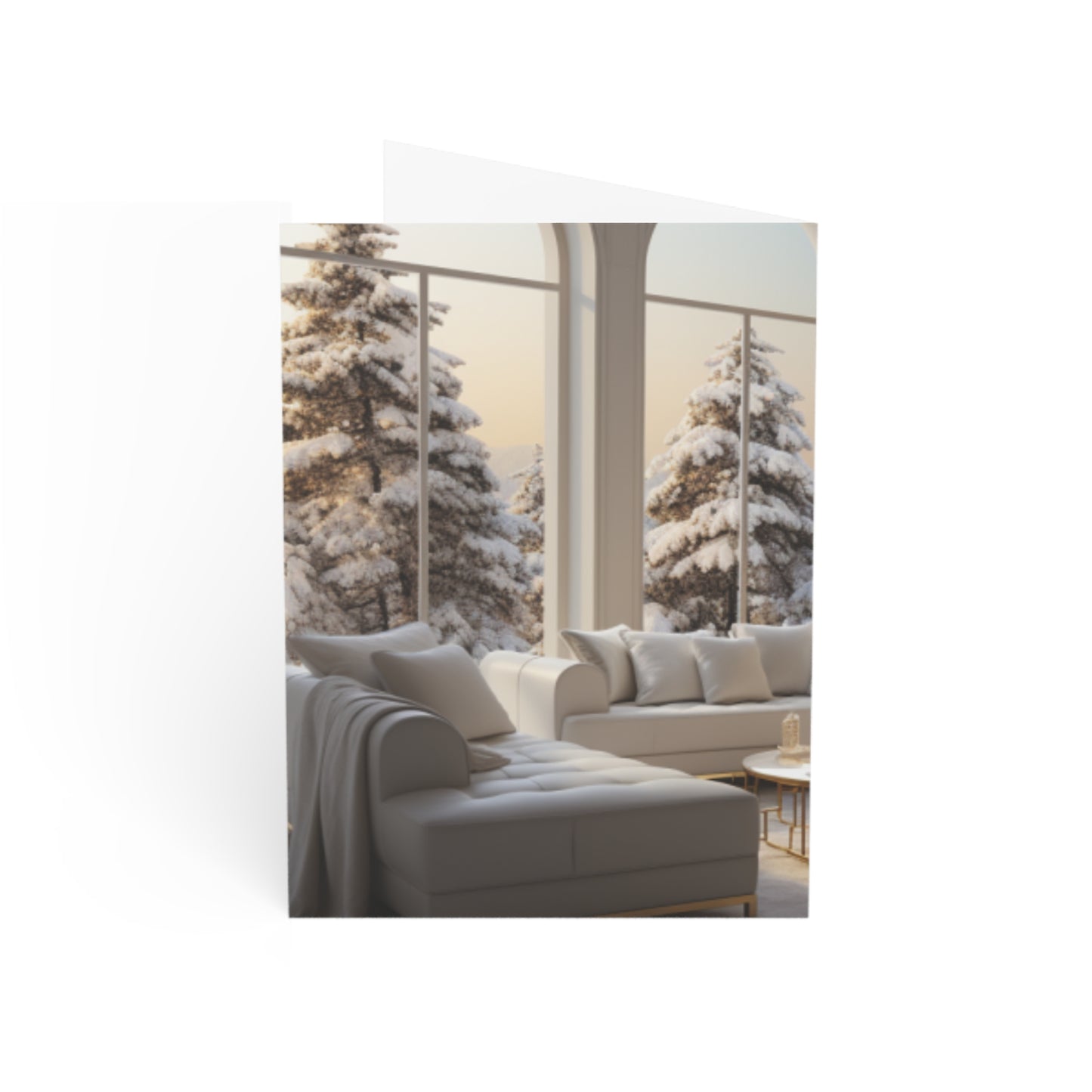 Elegance in Gold & White Christmas Notecards (1, 10, 30, and 50pcs)