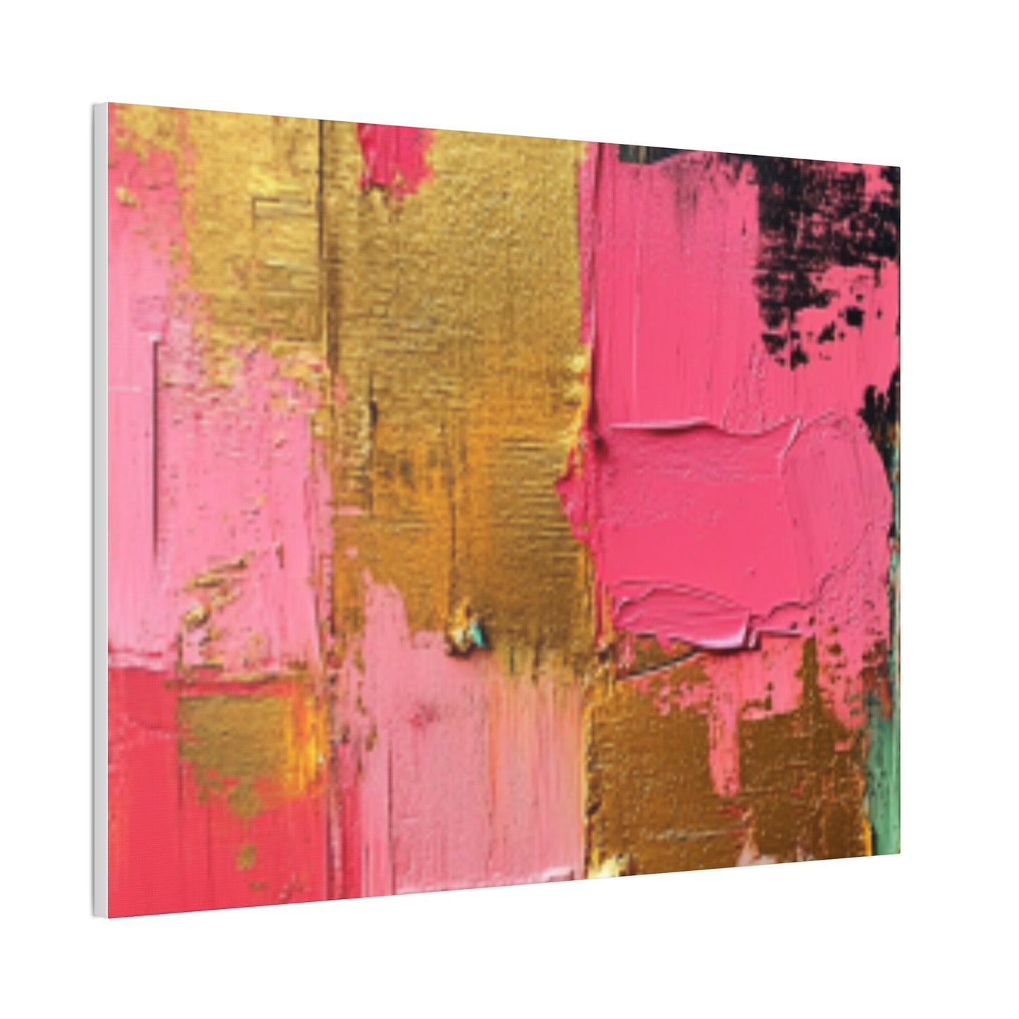 Acrylic Abstract Canvas Print - Homage to the Divine Nine/Pink Green Black and Gold 3