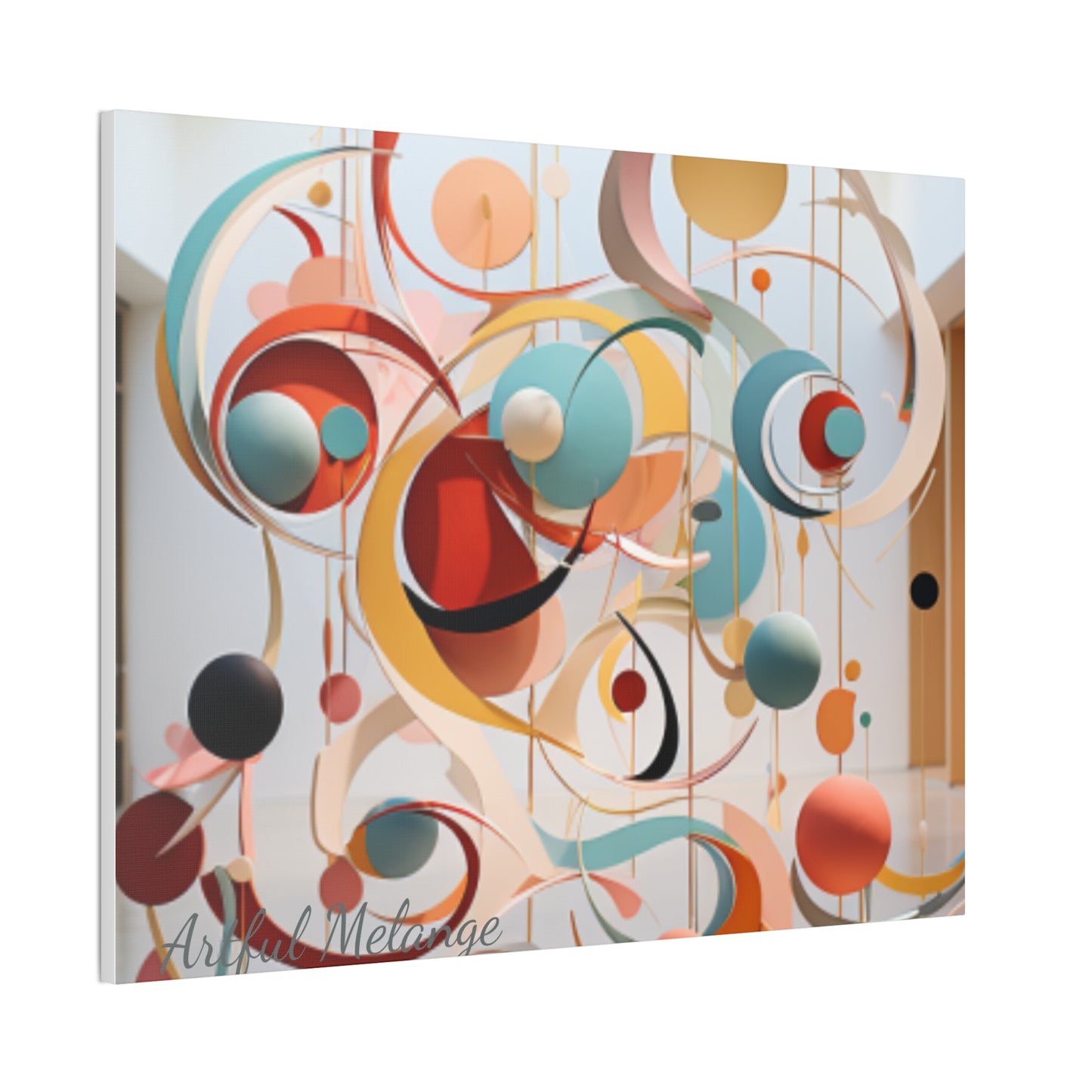 Harmony in Cyan and Peach- Graphic Print