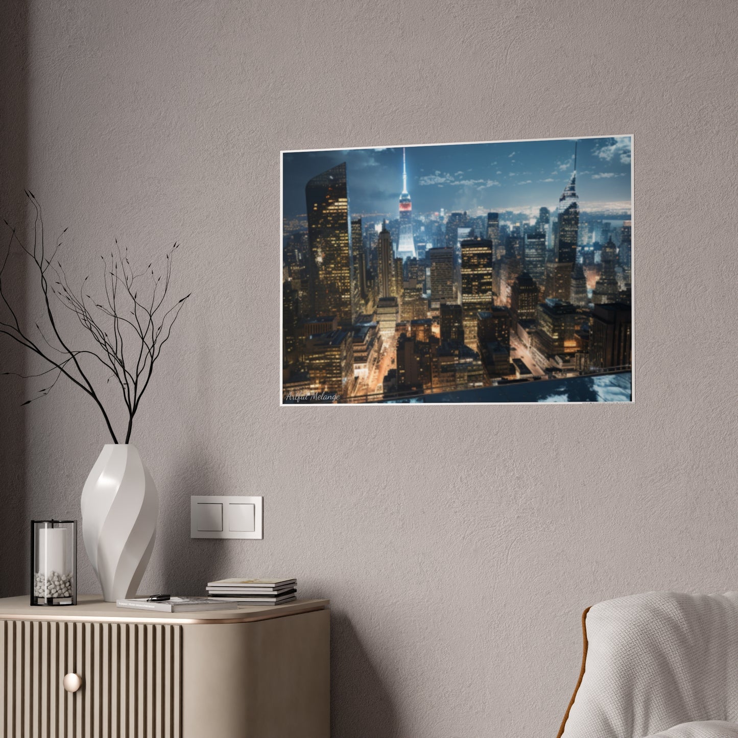 Skyline Vista: Hyper-Realistic 3D Cityscape Posters