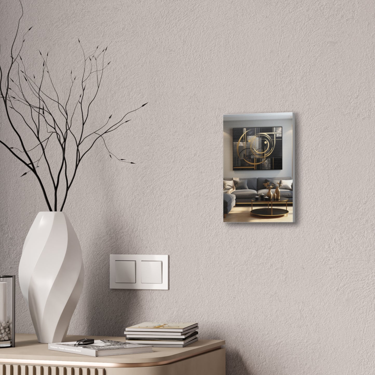Gold and Black Elegance: A Symphony of Sophistication Canvas Print