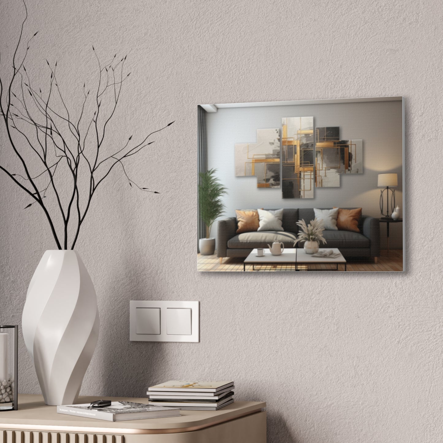 Gold and Black Elegance: A Symphony of Sophistication Canvas Print