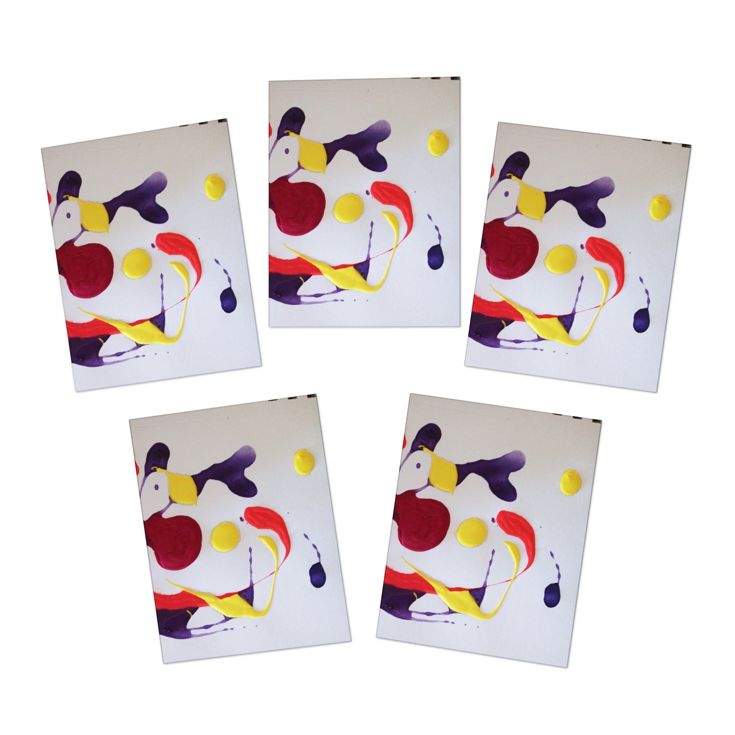 Elegance in Ink: Abstract Art Note Card Set(5-Pack)