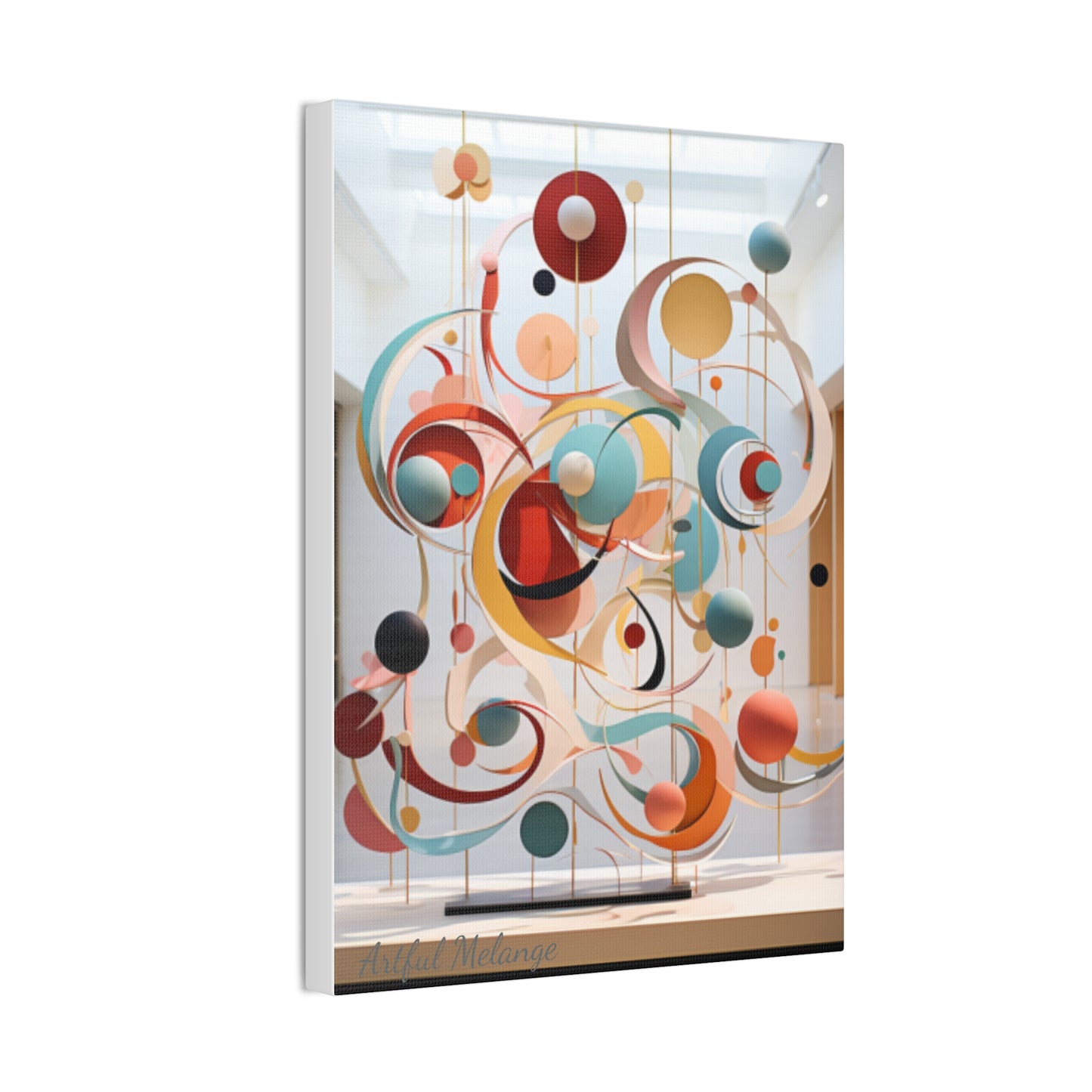 Harmony in Cyan and Peach- Graphic Print