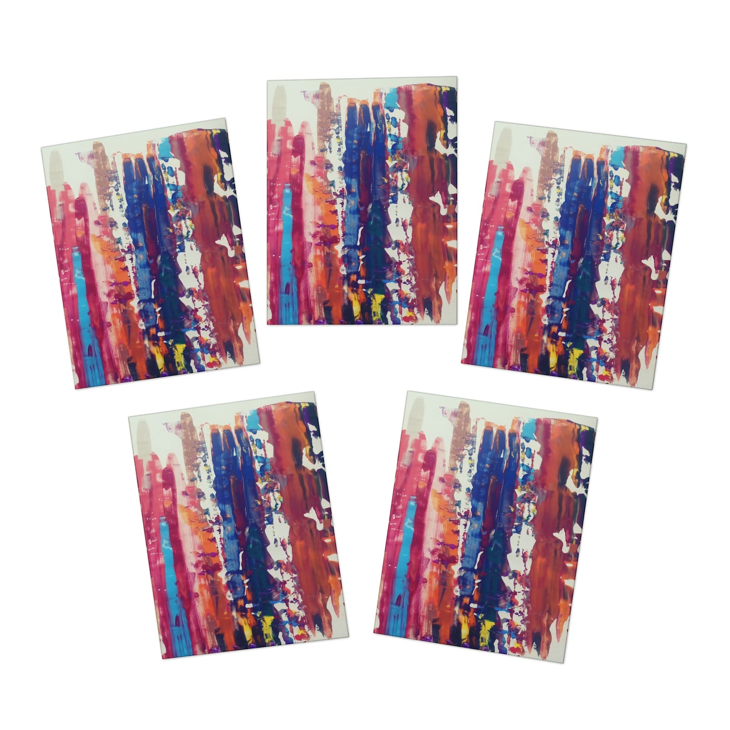 Elegance in Ink: Abstract Art Note Card Set(5-Pack)