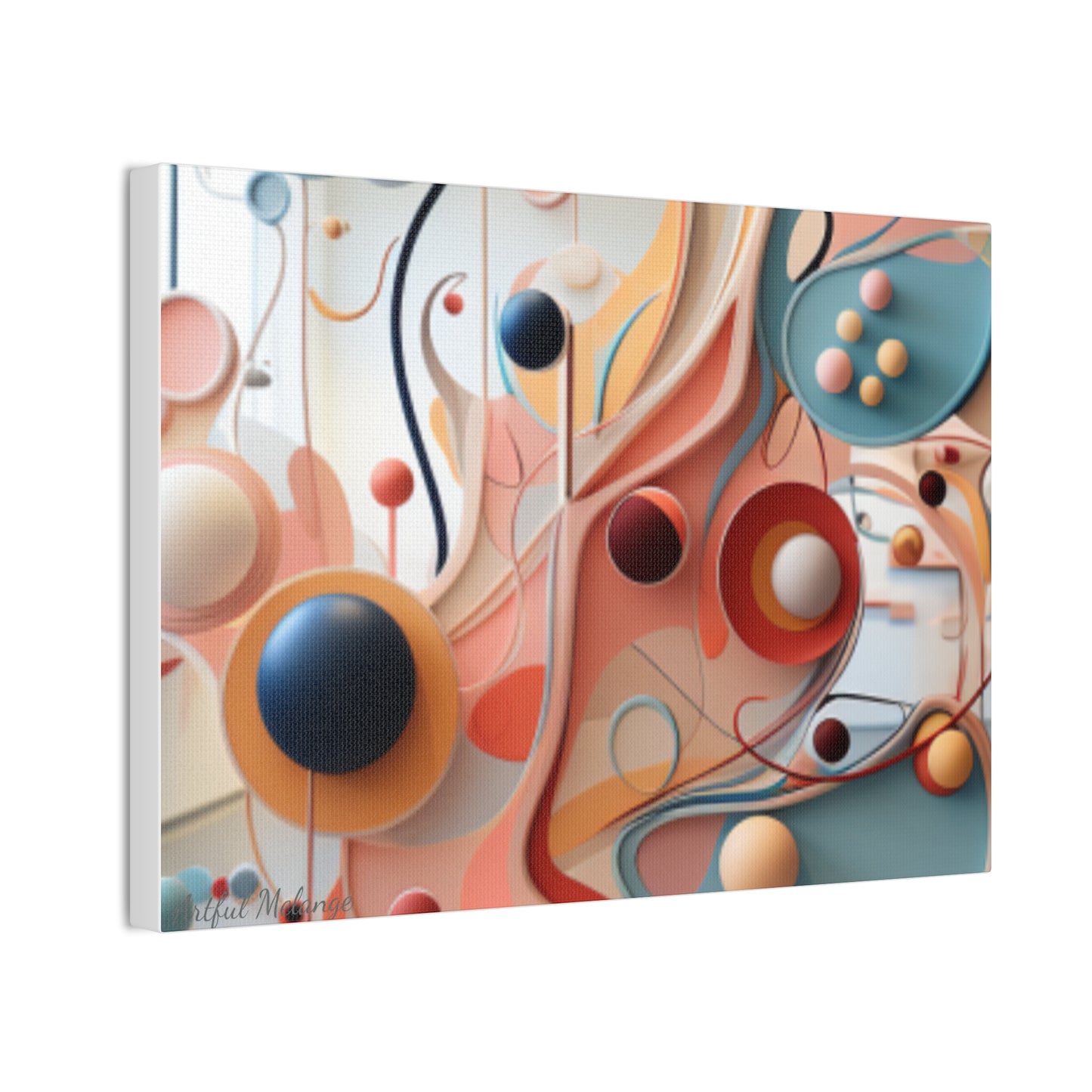 Harmony in Cyan and Peach- Graphic Print