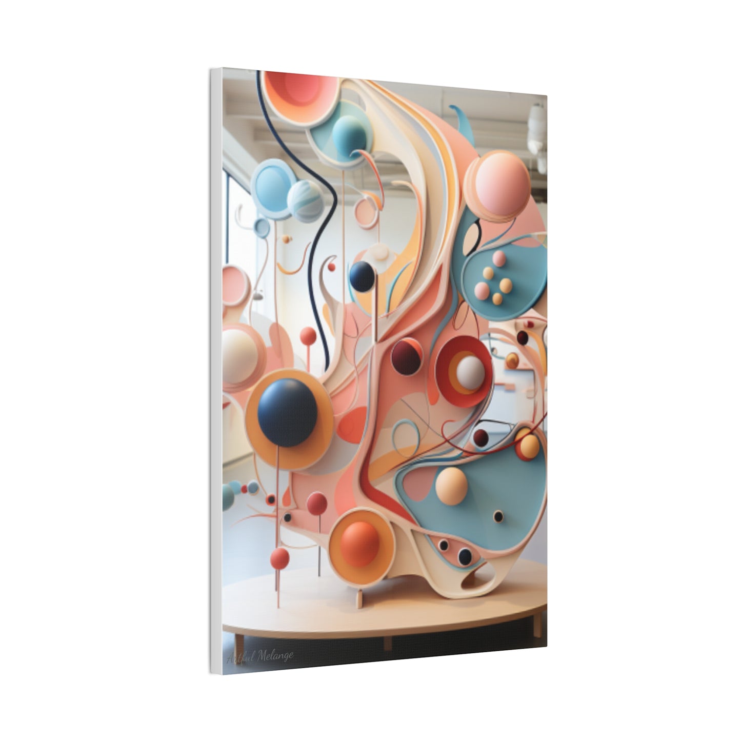 Harmony in Cyan and Peach- Graphic Print