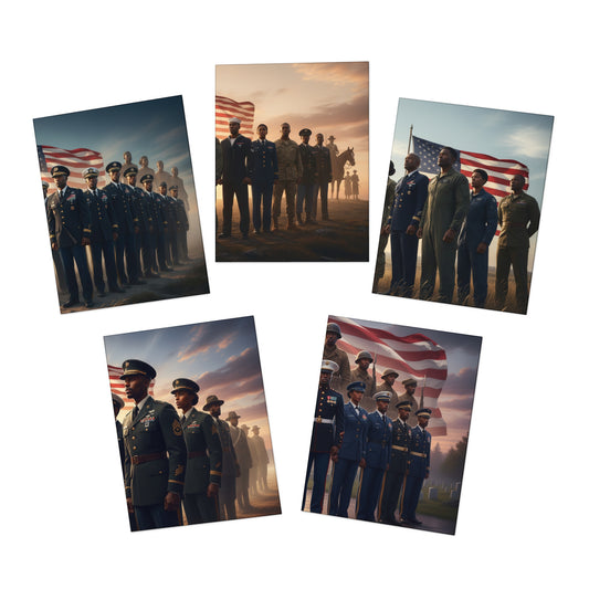 Honoring Black Military Service – Memorial Day Greeting Card Set 3/Multi-Design Greeting Cards (5-Pack)