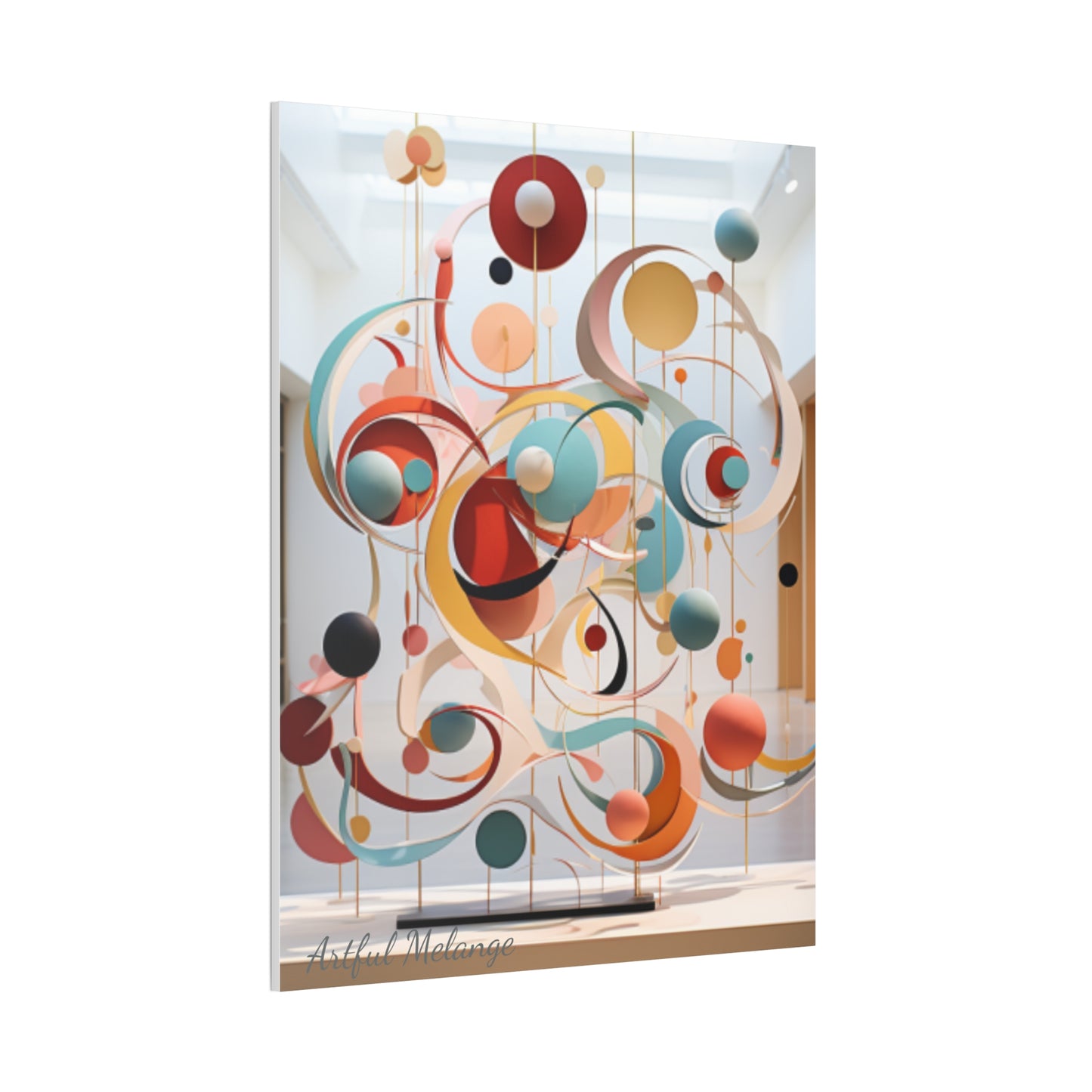 Harmony in Cyan and Peach- Graphic Print