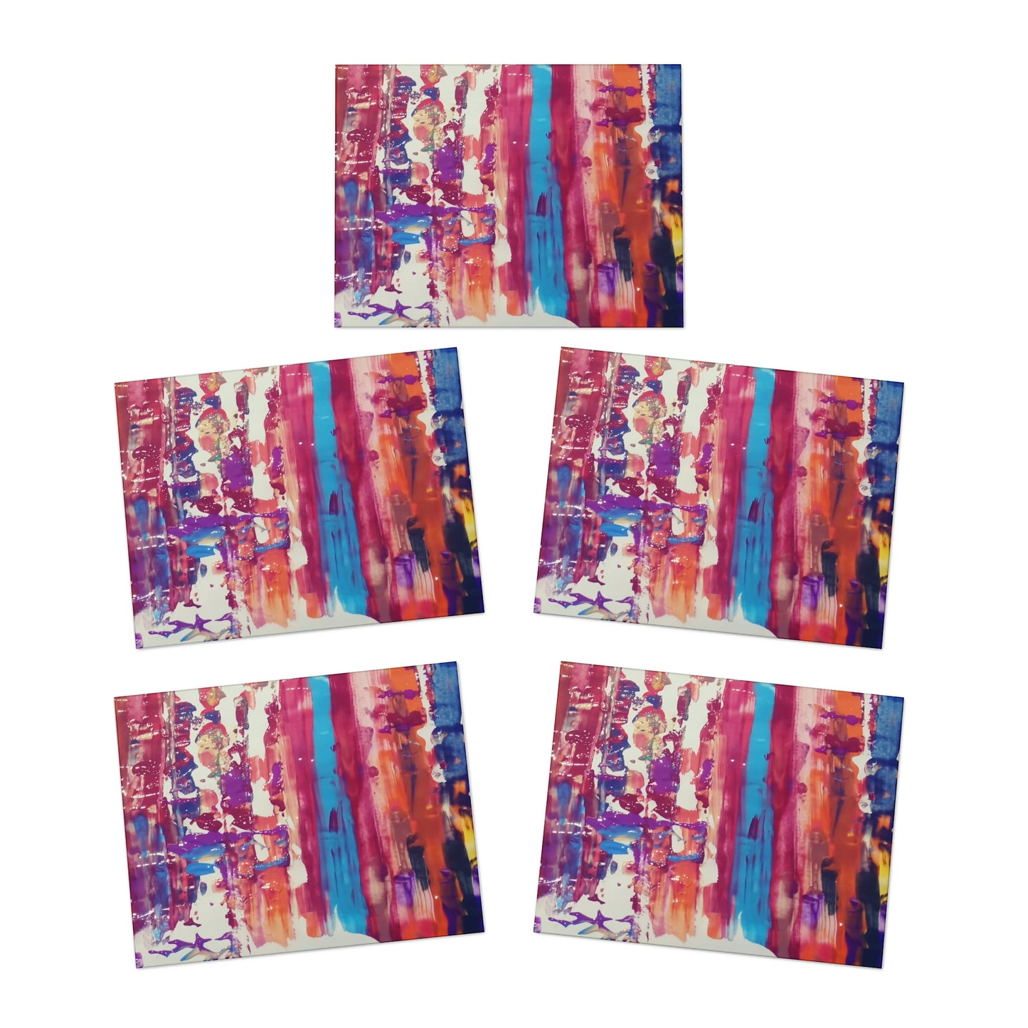 Elegance in Ink: Abstract Art Note Card Set(5-Pack)