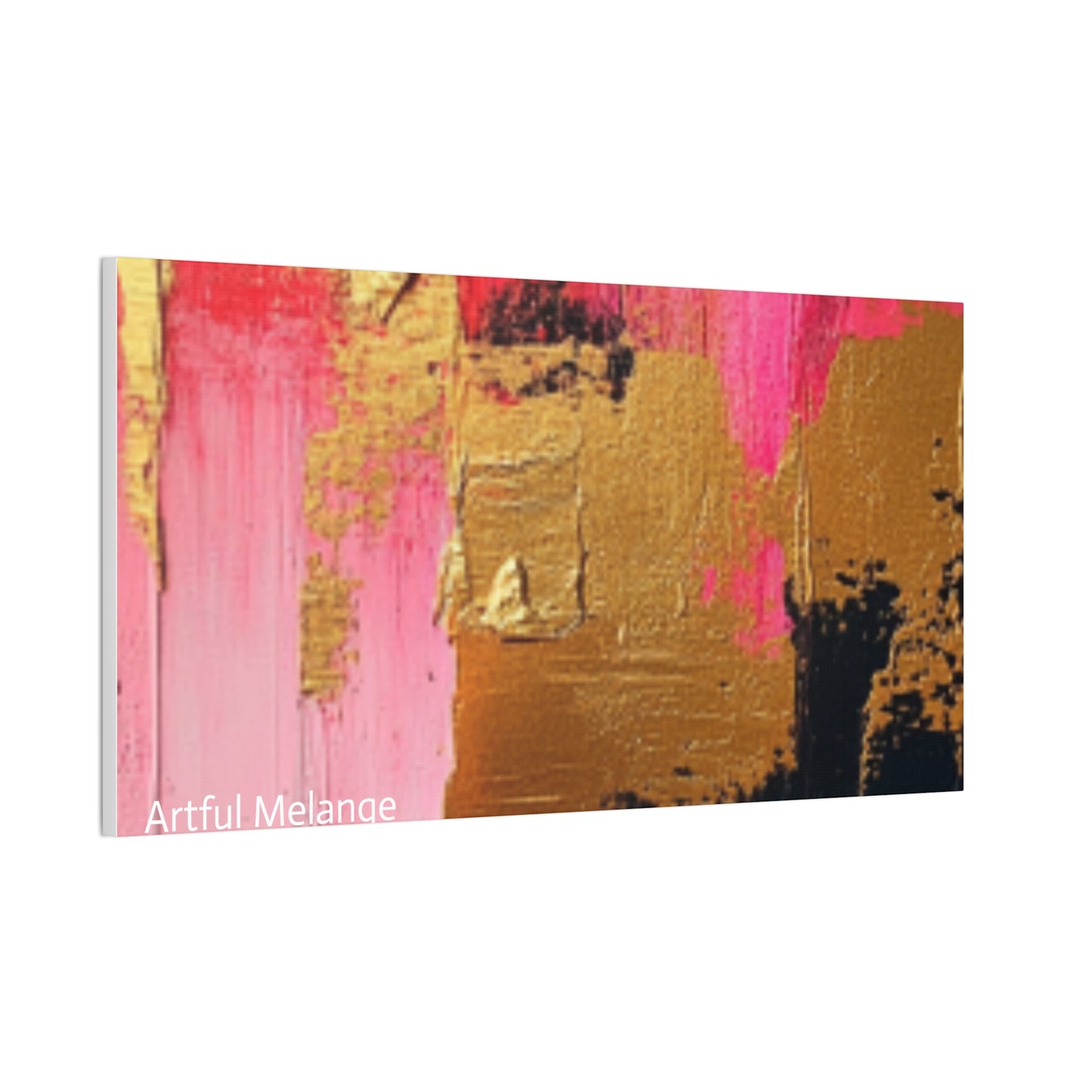 Acrylic Abstract Canvas Print - Homage to the Divine Nine/Pink Green Black and Gold 4