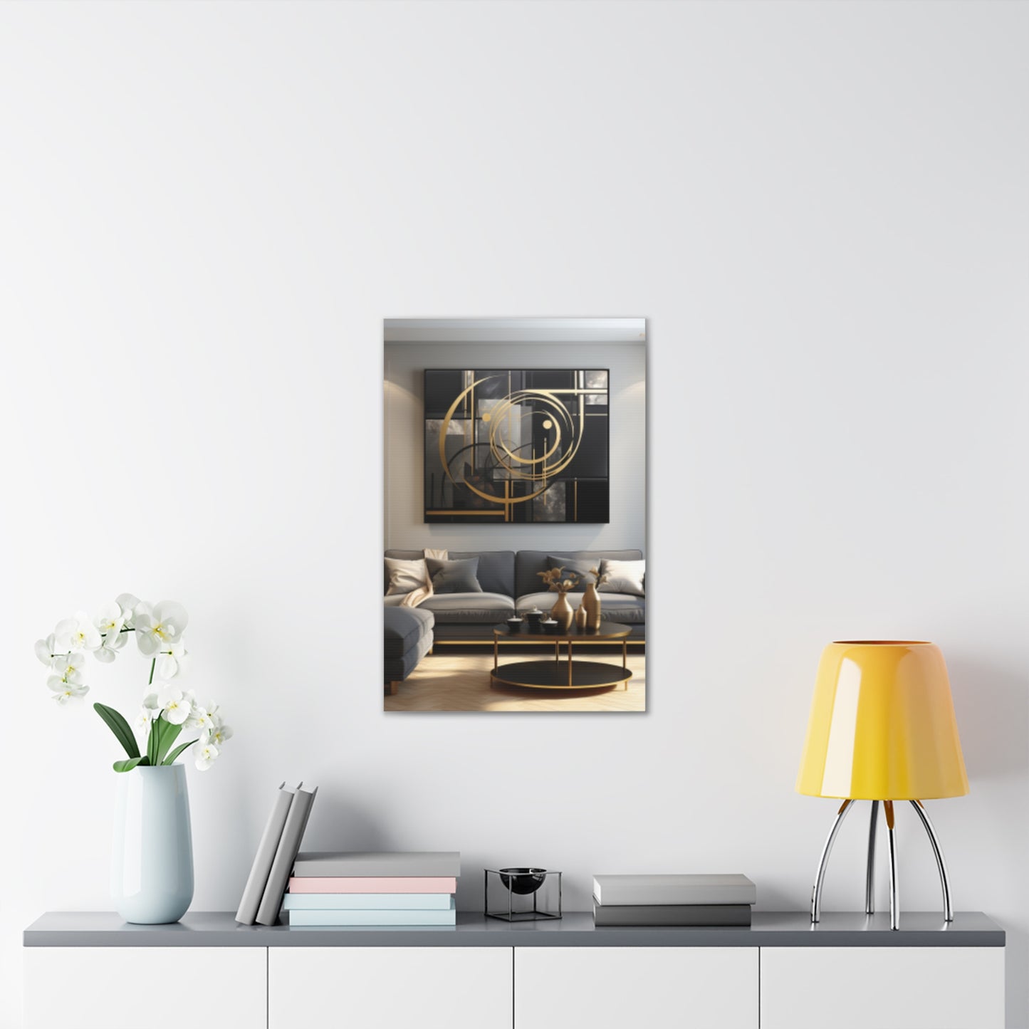 Gold and Black Elegance: A Symphony of Sophistication Canvas Print