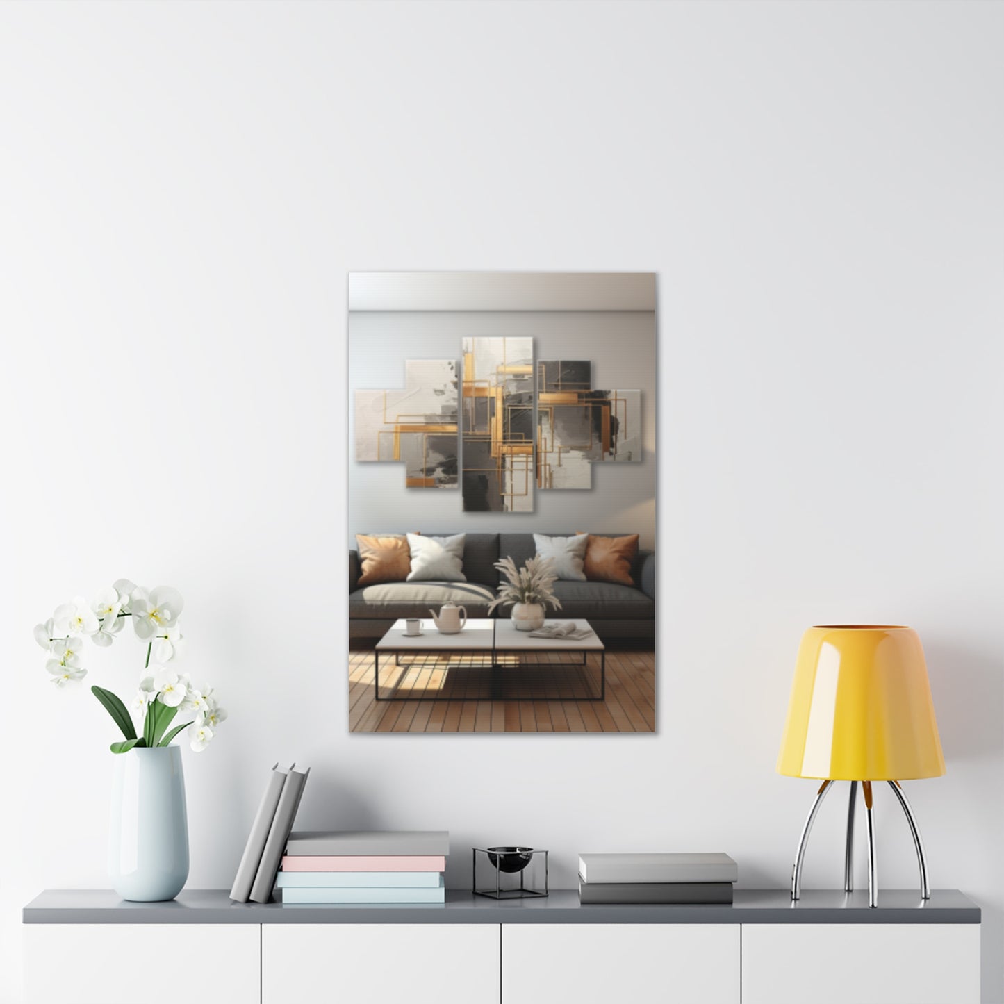 Gold and Black Elegance: A Symphony of Sophistication Canvas Print