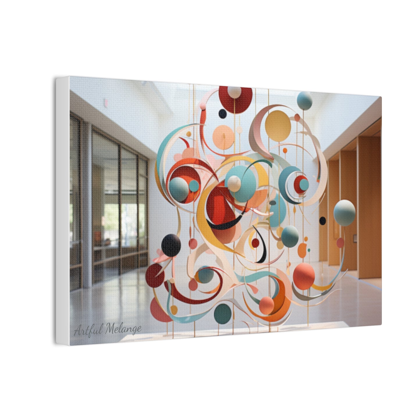 Harmony in Cyan and Peach- Graphic Print