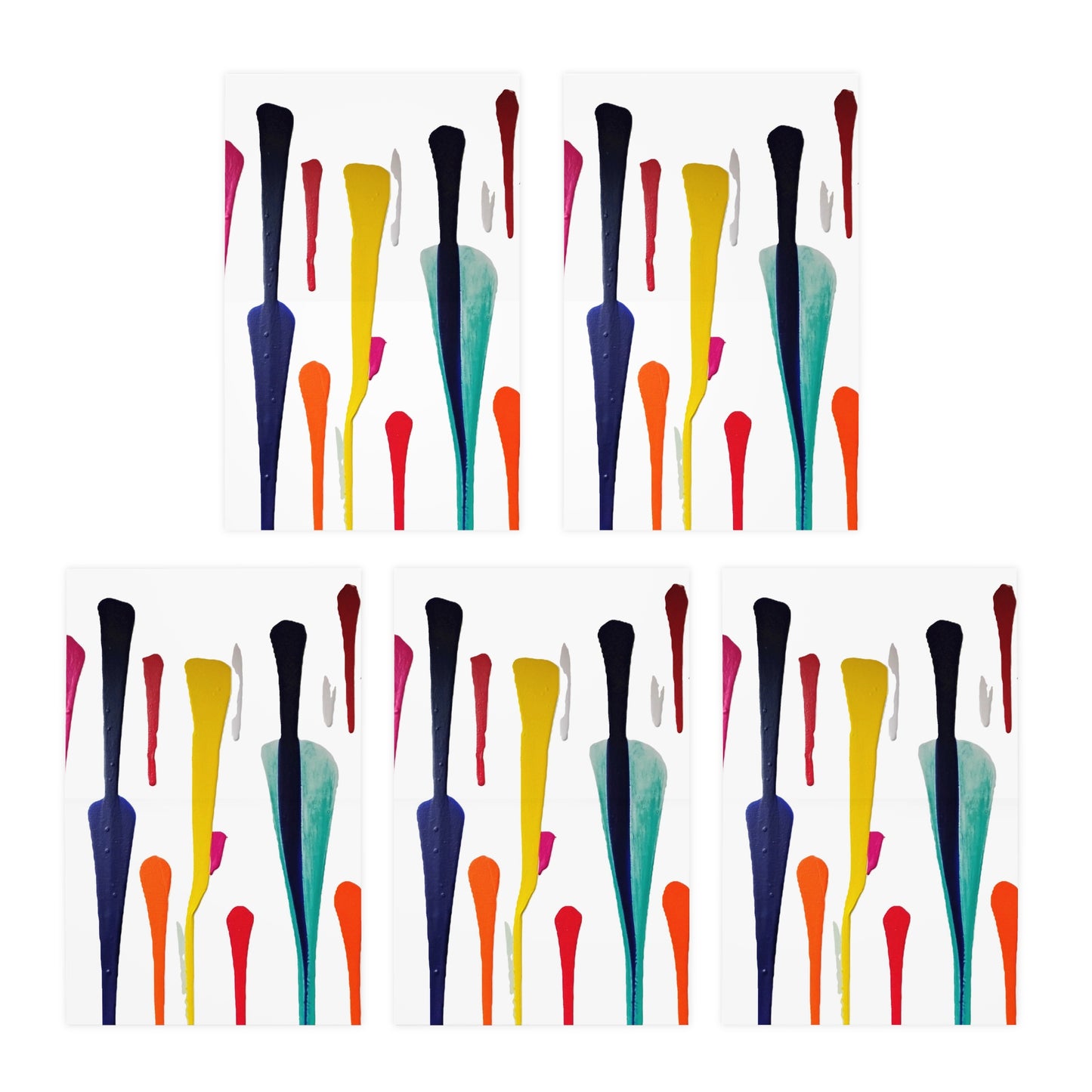 Elegance in Ink: Abstract Art Note Card Set(5-Pack)