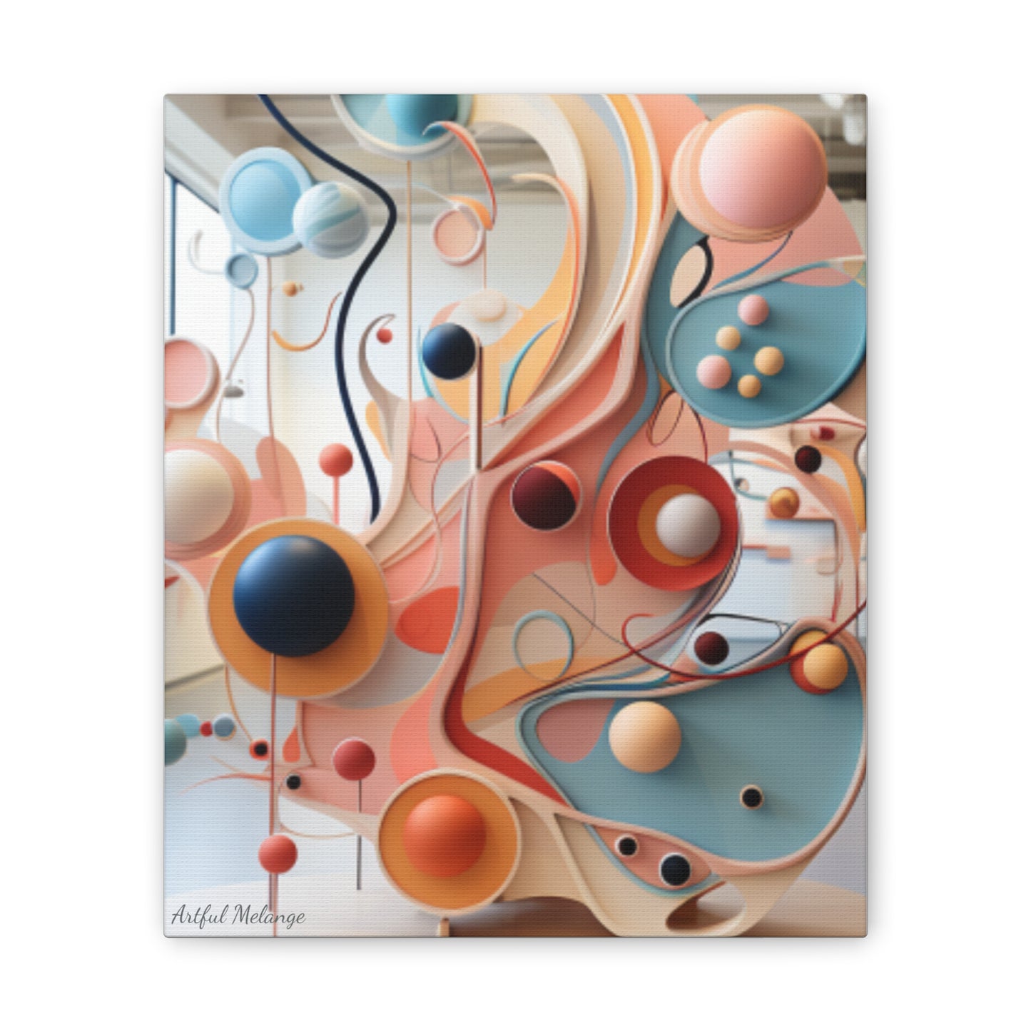 Harmony in Cyan and Peach- Graphic Print
