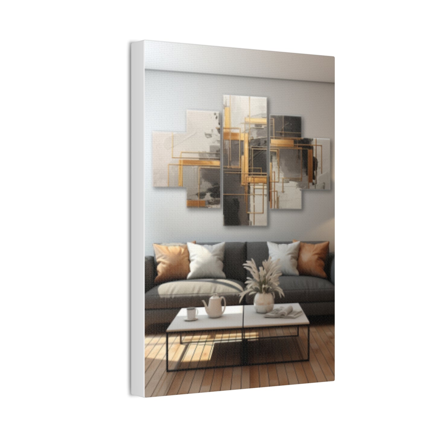 Gold and Black Elegance: A Symphony of Sophistication Canvas Print