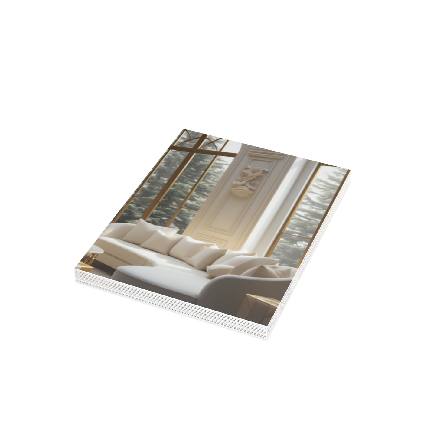Elegance in Gold & White Christmas Notecards (1, 10, 30, and 50pcs)