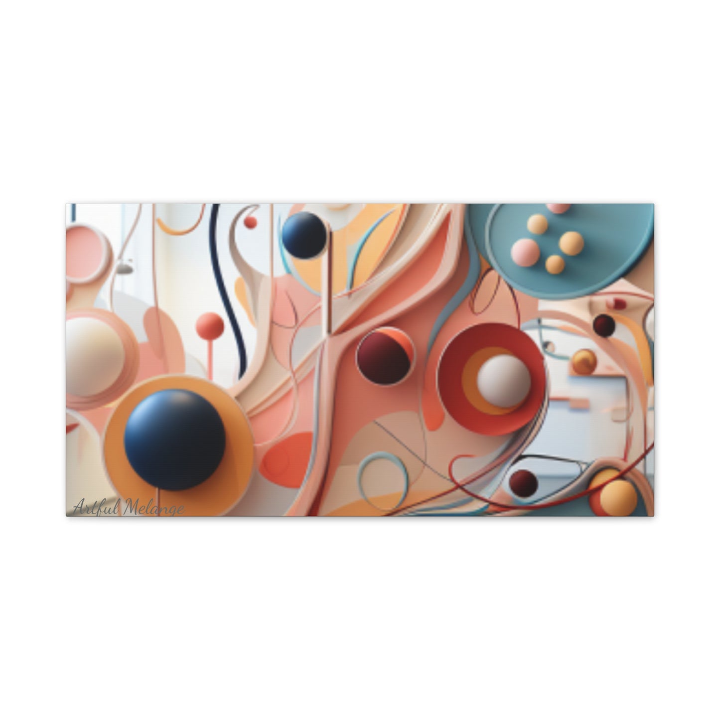 Harmony in Cyan and Peach- Graphic Print
