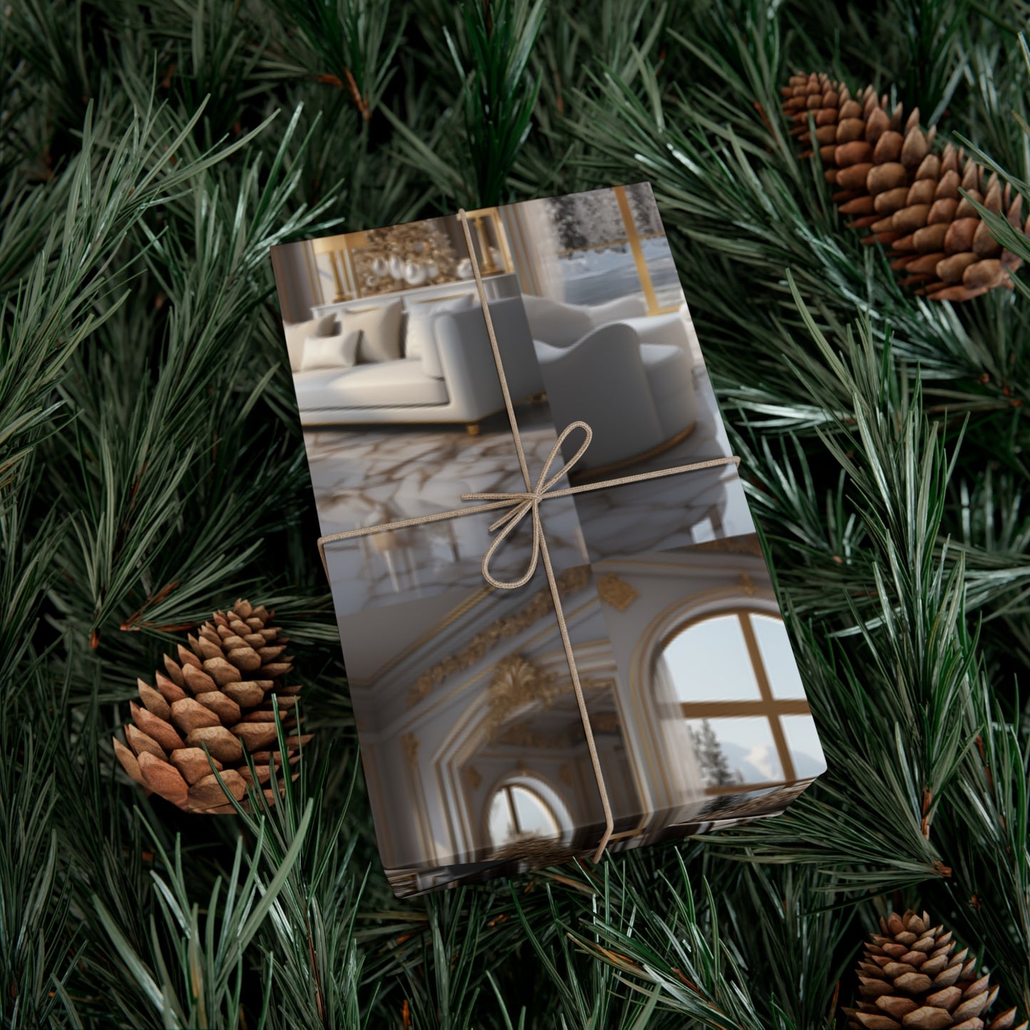 Elegant Gold and White Holiday Wrapping Paper Collection – Elevate Your Gifts with Sophisticated Style