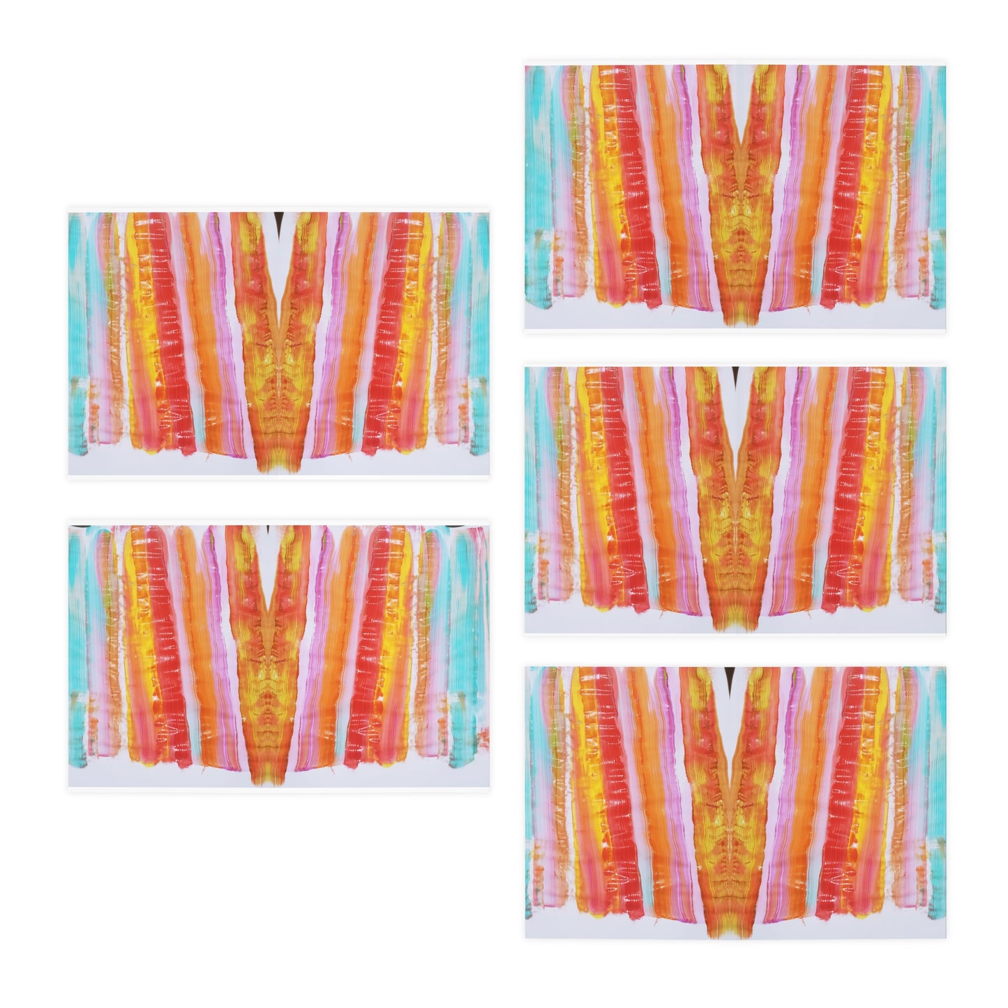 Elegance in Ink: Abstract Art Note Card Set(5-Pack)