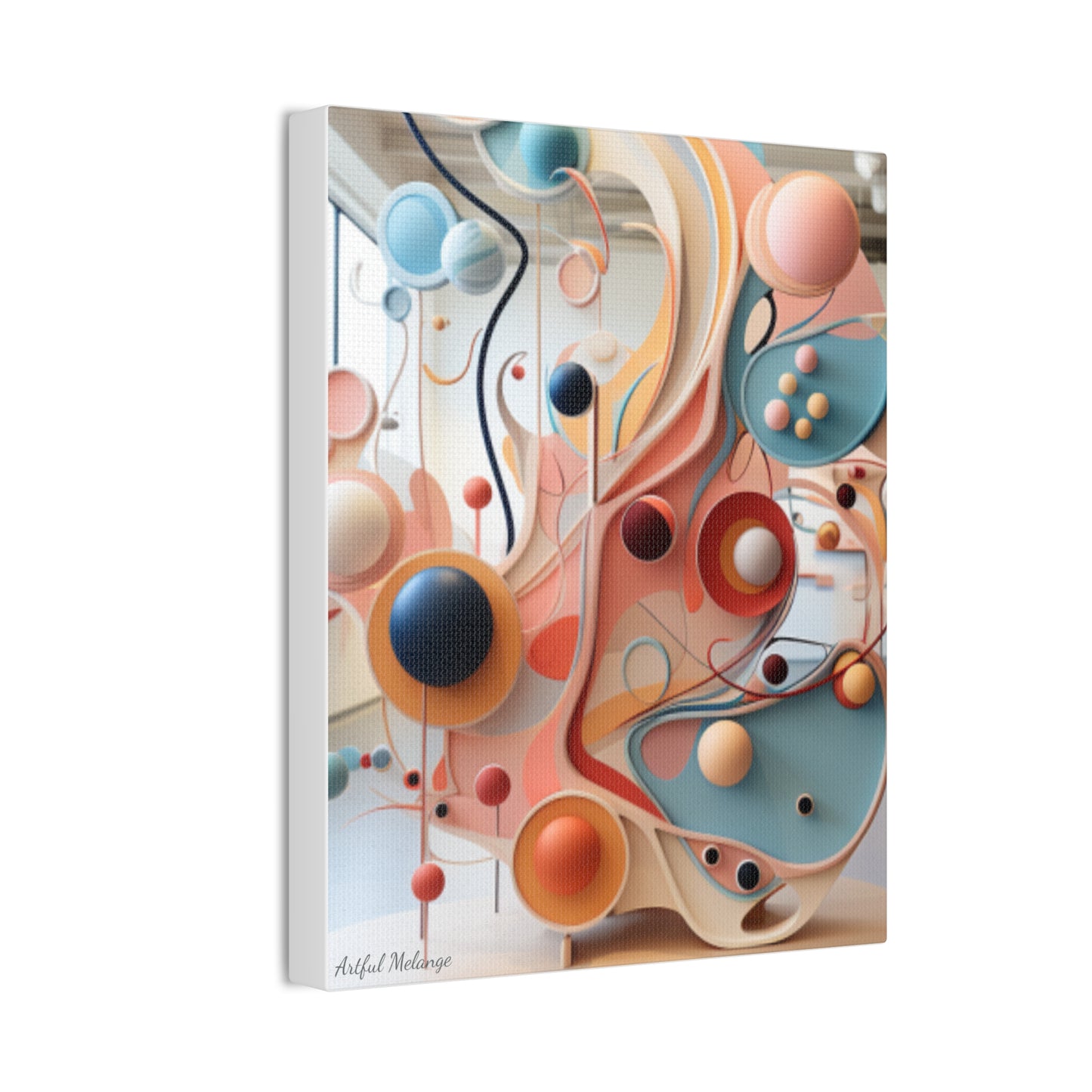 Harmony in Cyan and Peach- Graphic Print
