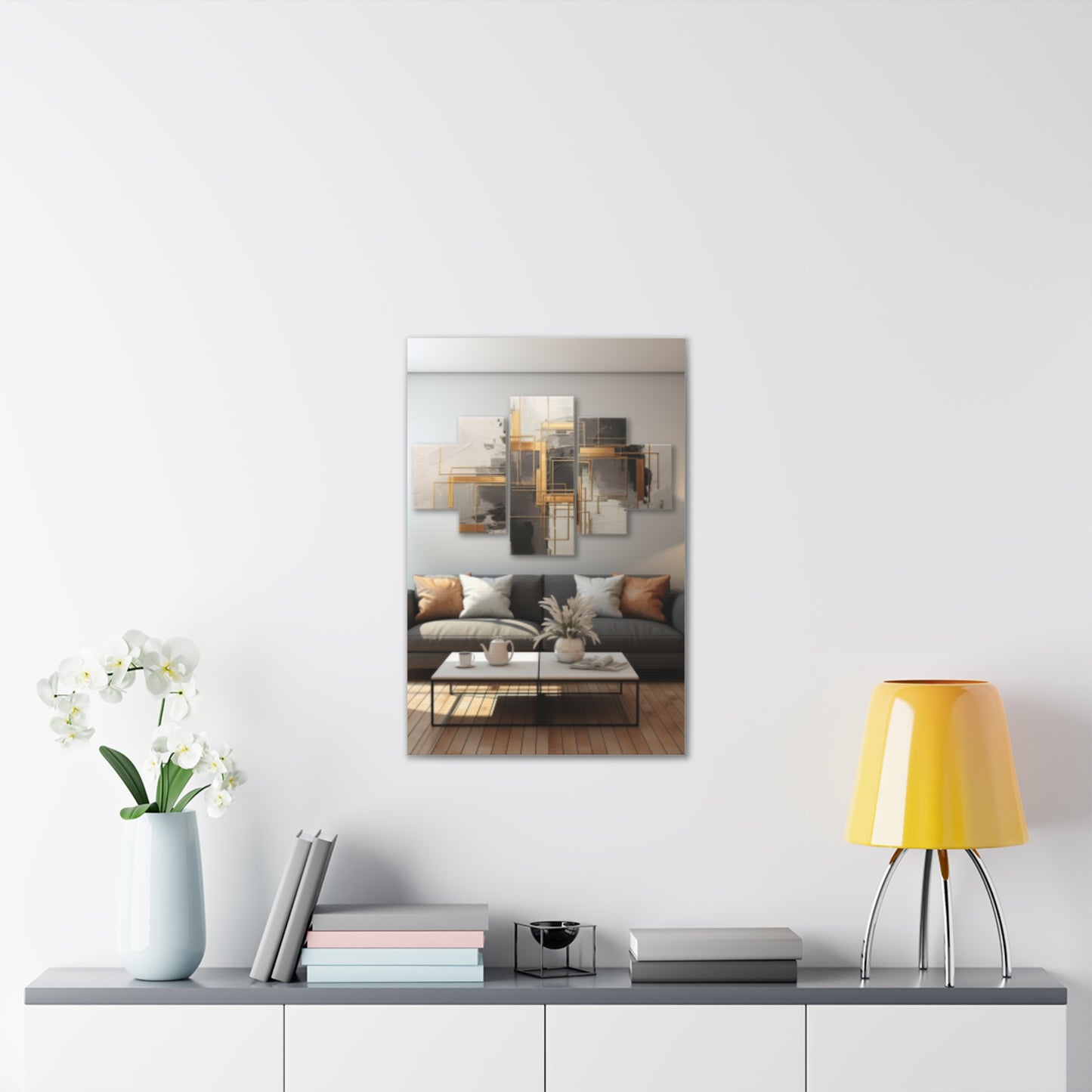 Gold and Black Elegance: A Symphony of Sophistication Canvas Print