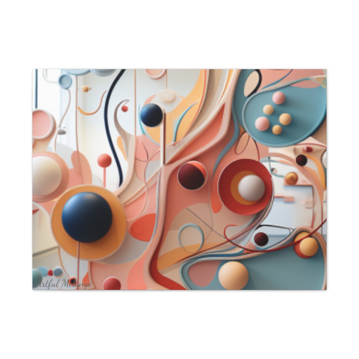 Harmony in Cyan and Peach- Graphic Print