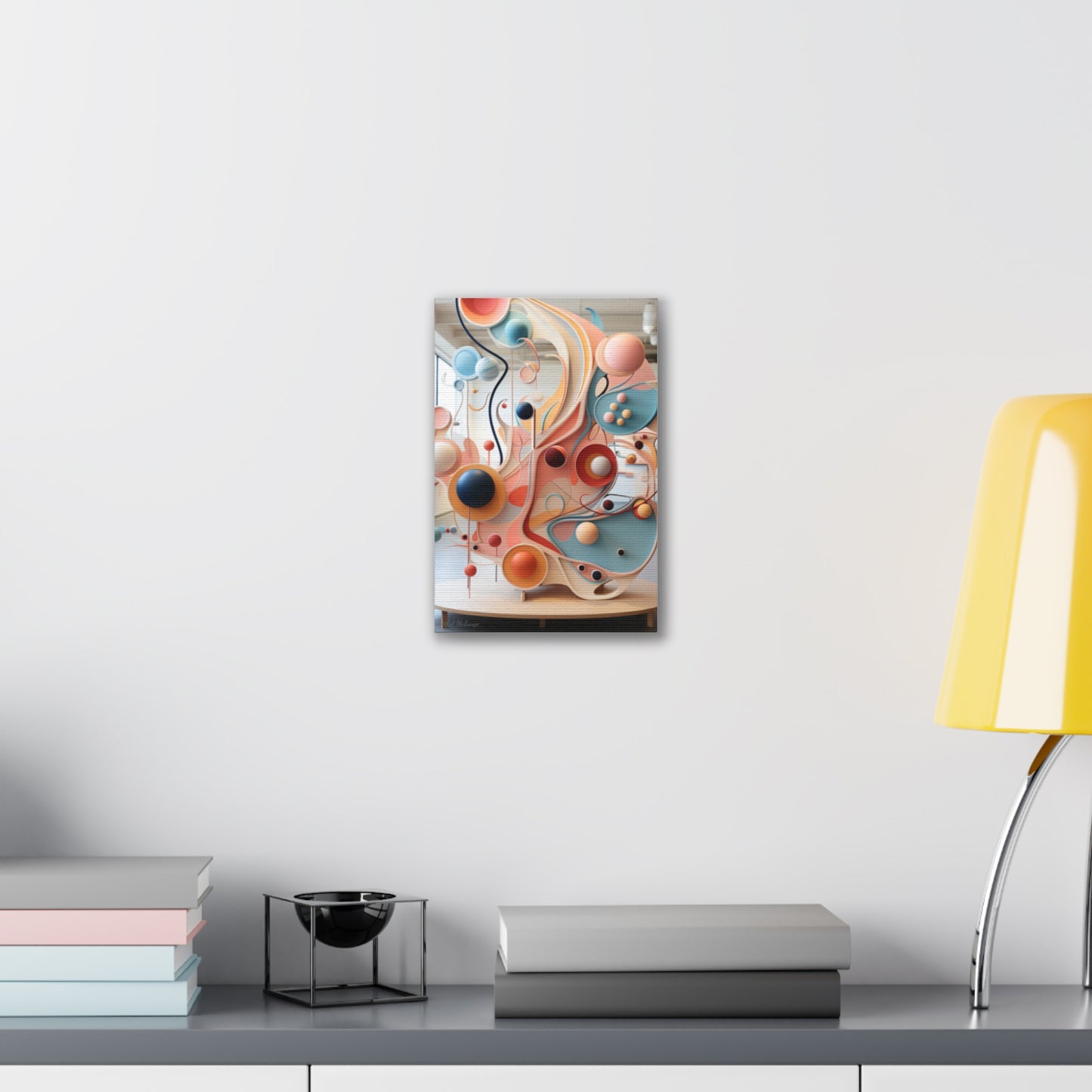 Harmony in Cyan and Peach- Graphic Print