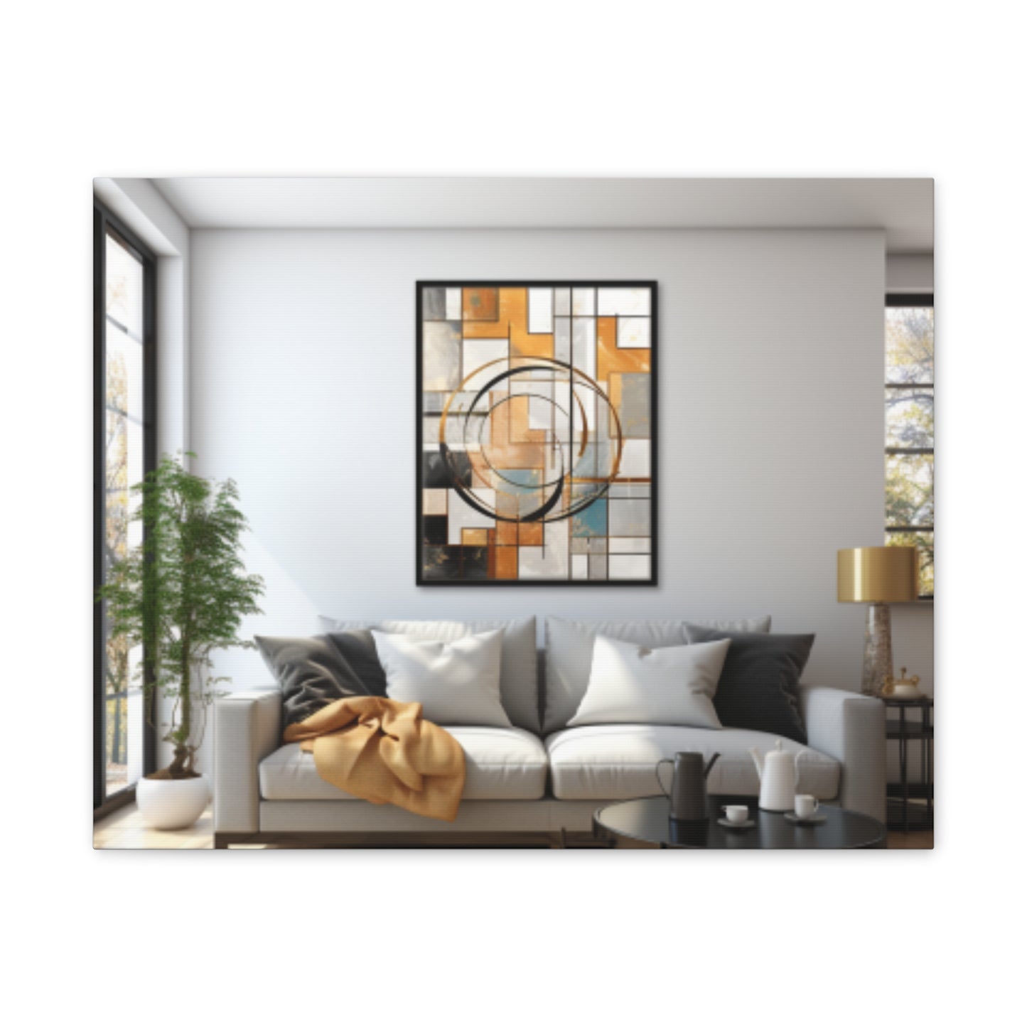 Gold and Black Elegance: A Symphony of Sophistication Canvas Print