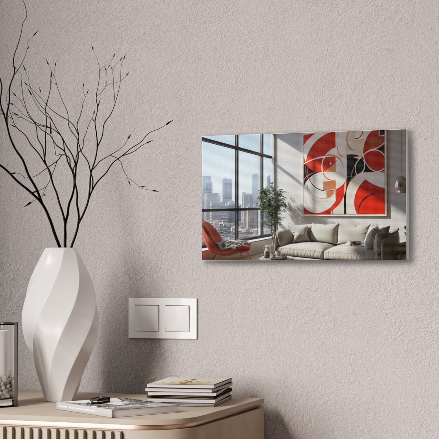 Crimson Elegance: A Symphony of Sophistication Canvas Print