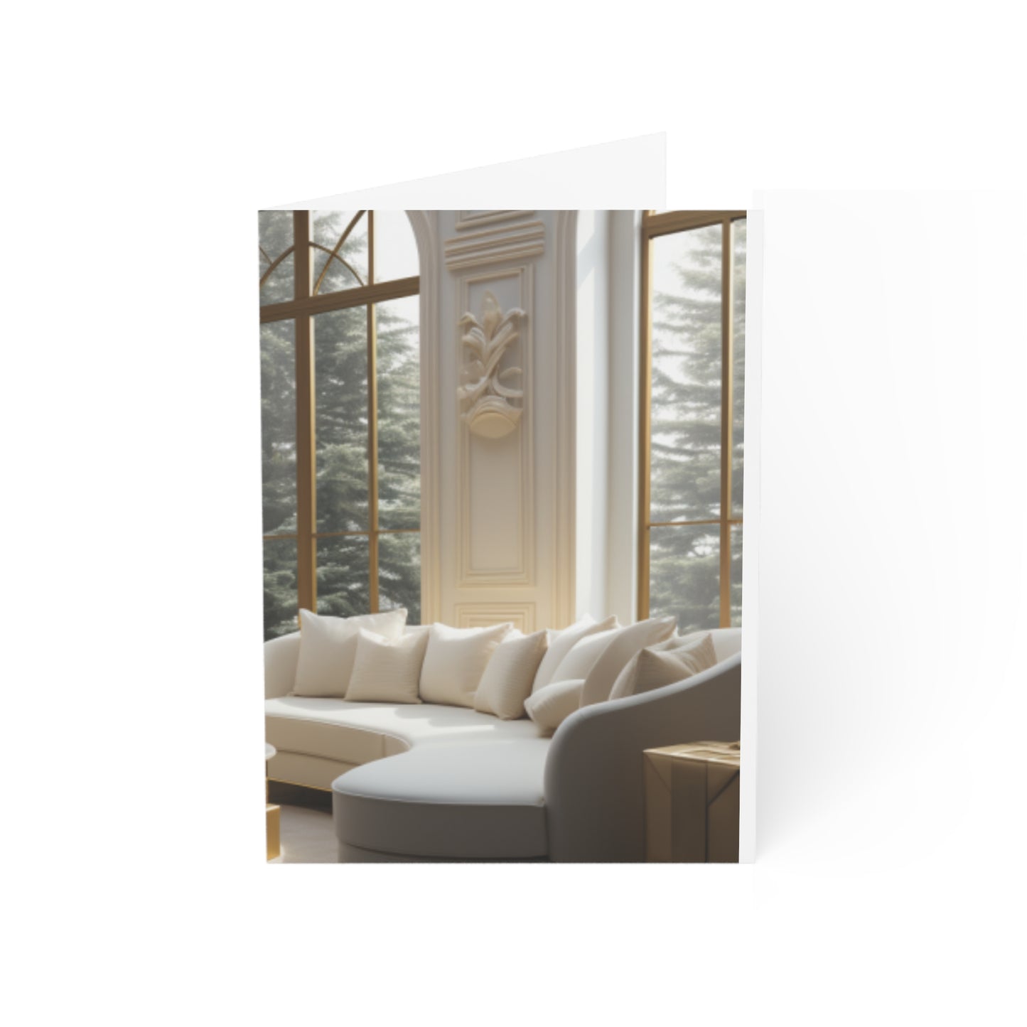 Elegance in Gold & White Christmas Notecards (1, 10, 30, and 50pcs)
