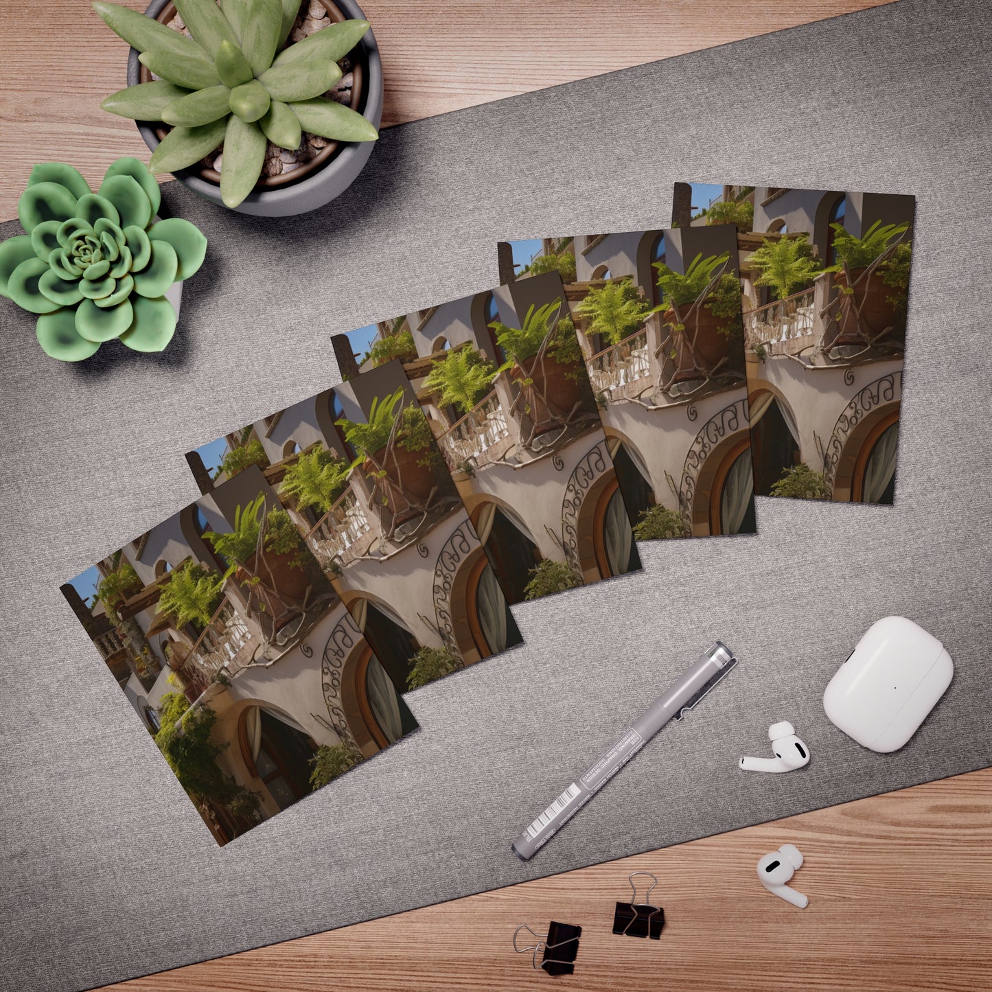 Italian Hillside Scene Design Note Cards (5-Pack)