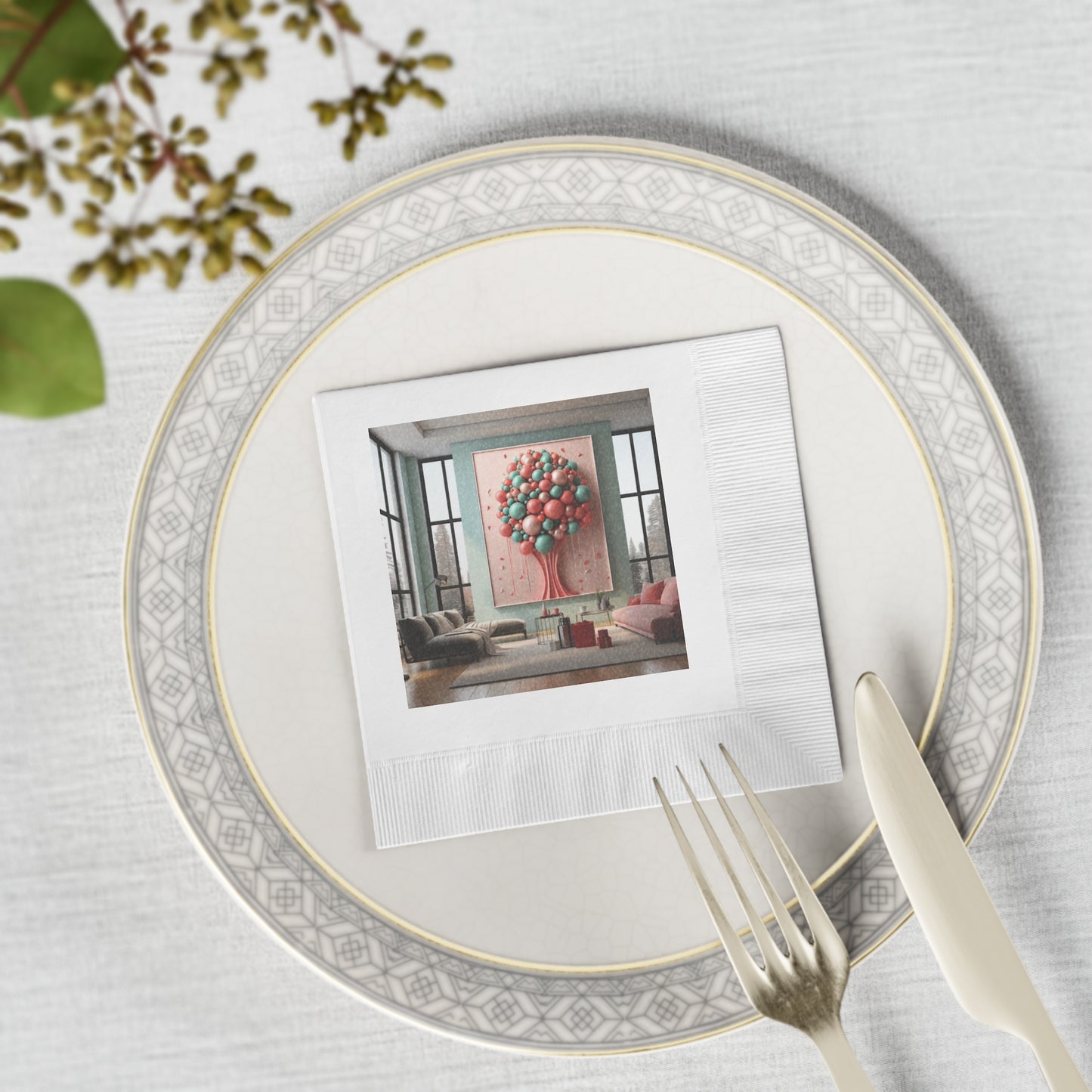 Dynamic Holiday Napkins for Sophisticated Living Spaces